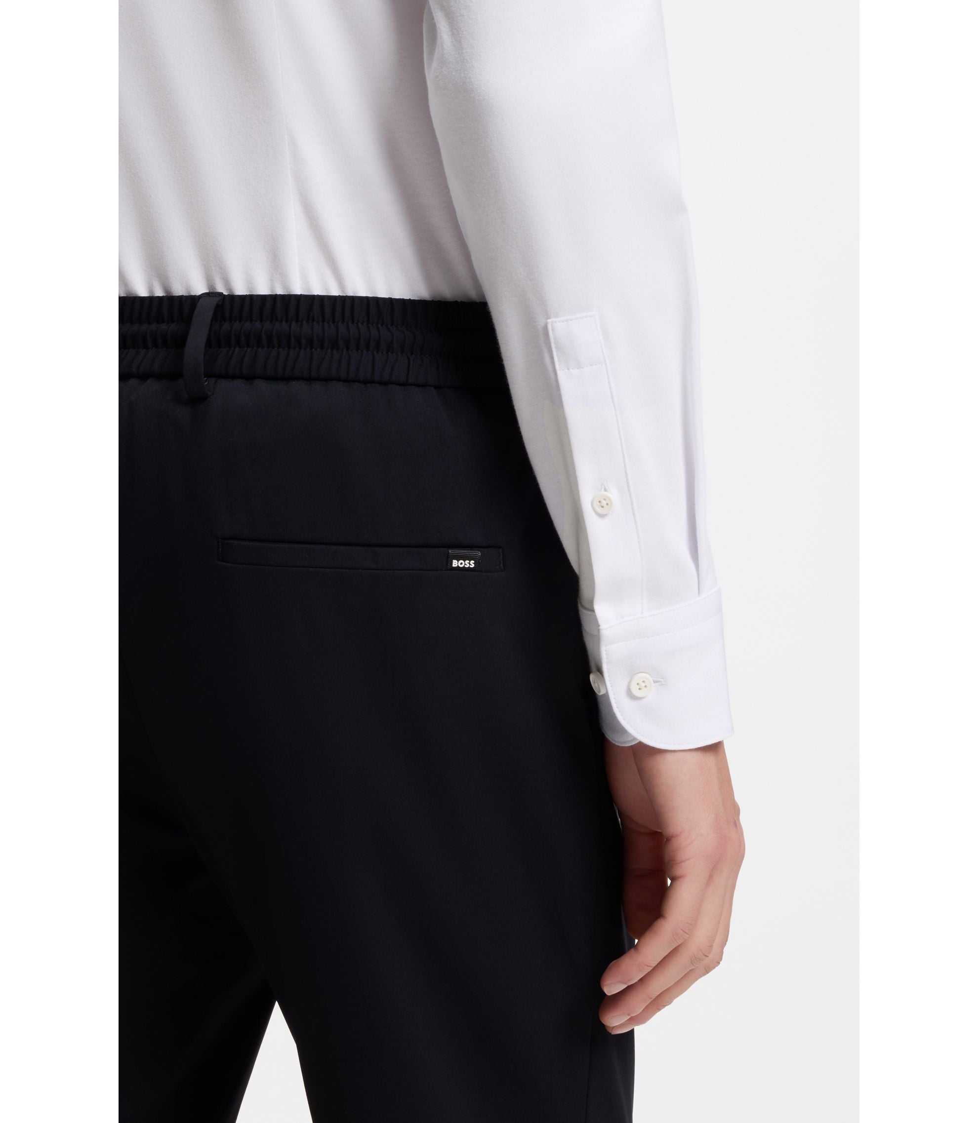 Boss Slim Fit Shirt In A Performance Stretch Cotton Blend White