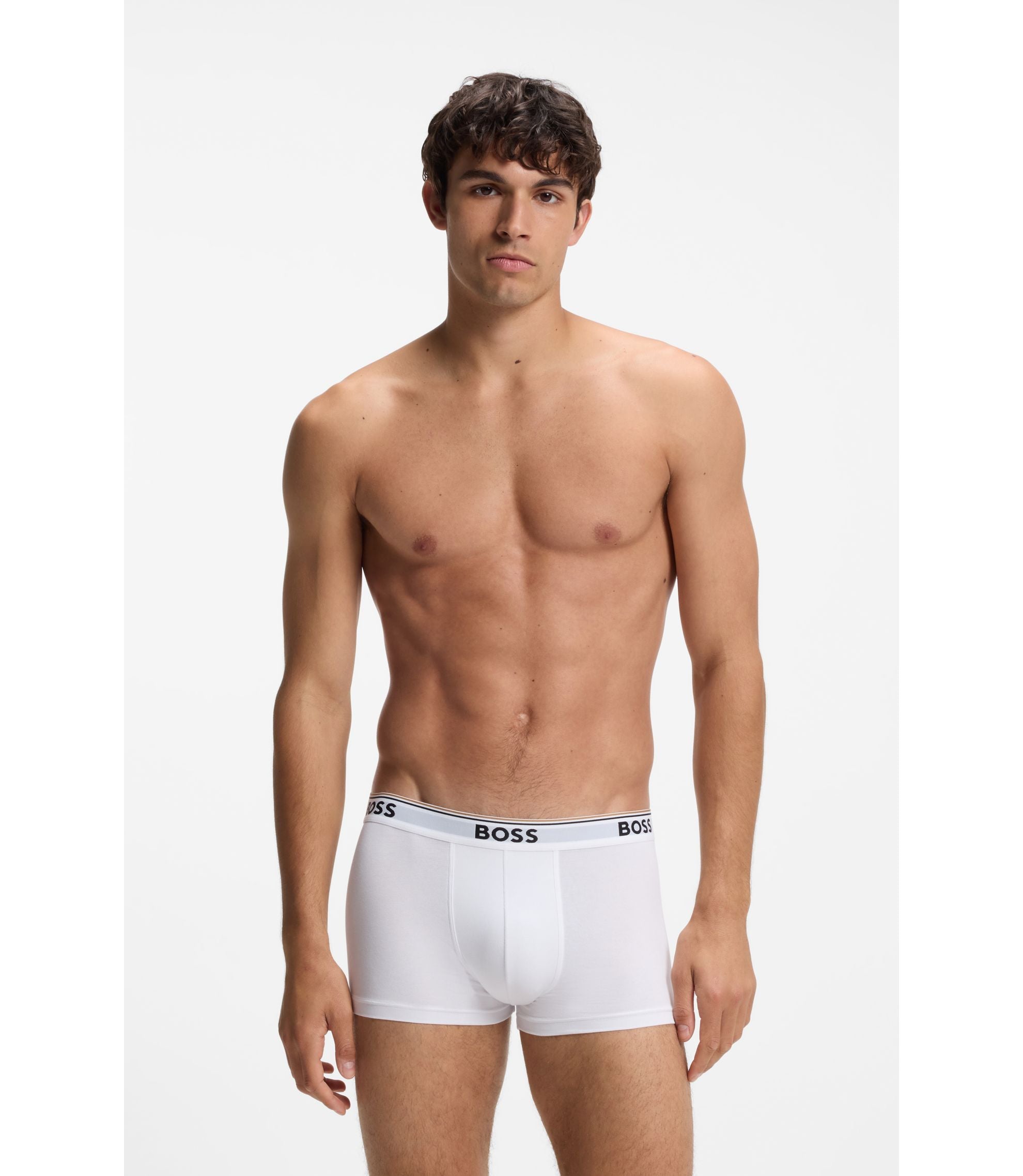 Boss Stretch Cotton Trunks With Repeating Logos Assorted-Pre-Pack