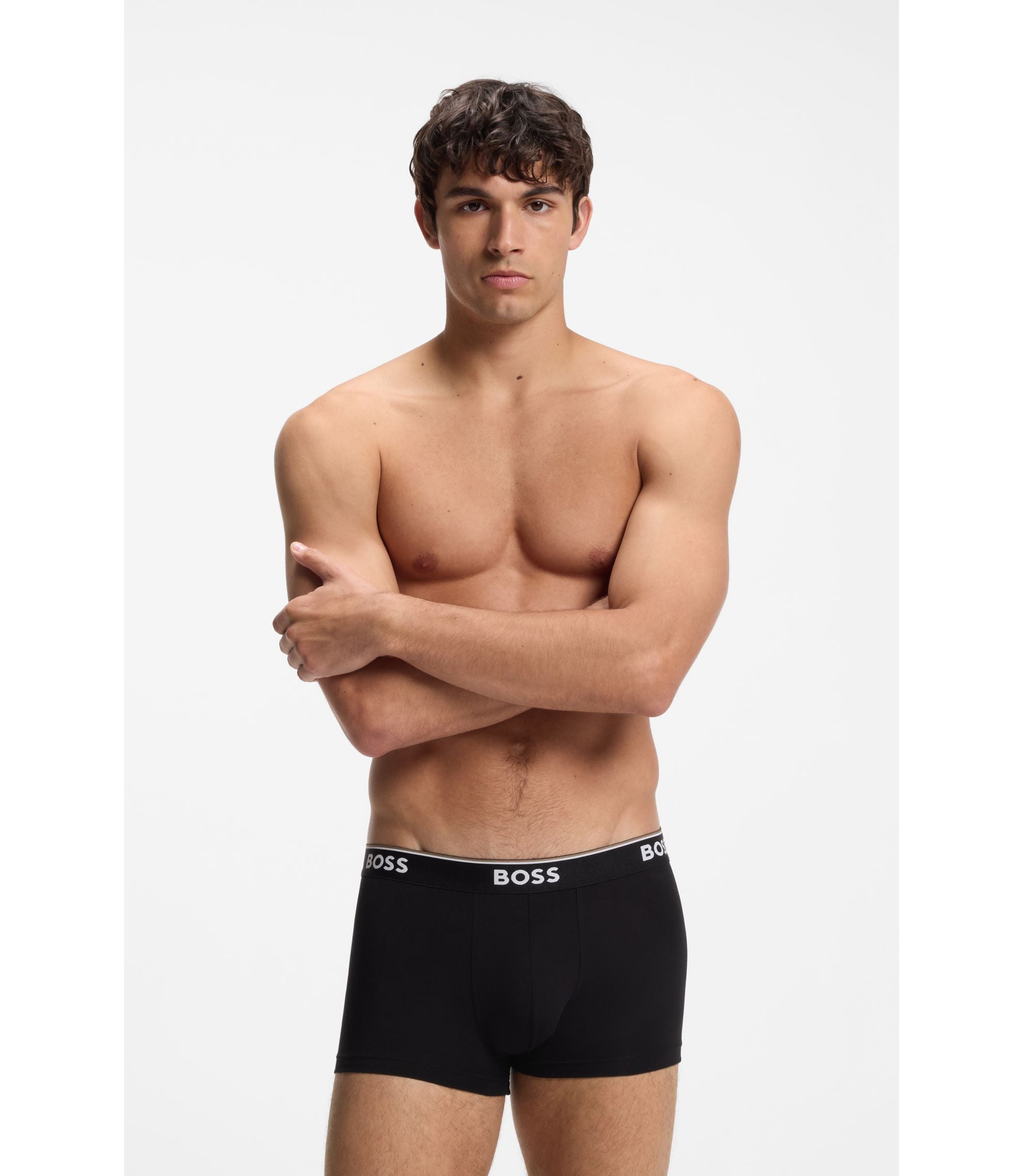 Boss Stretch Cotton Trunks With Repeating Logos Assorted-Pre-Pack
