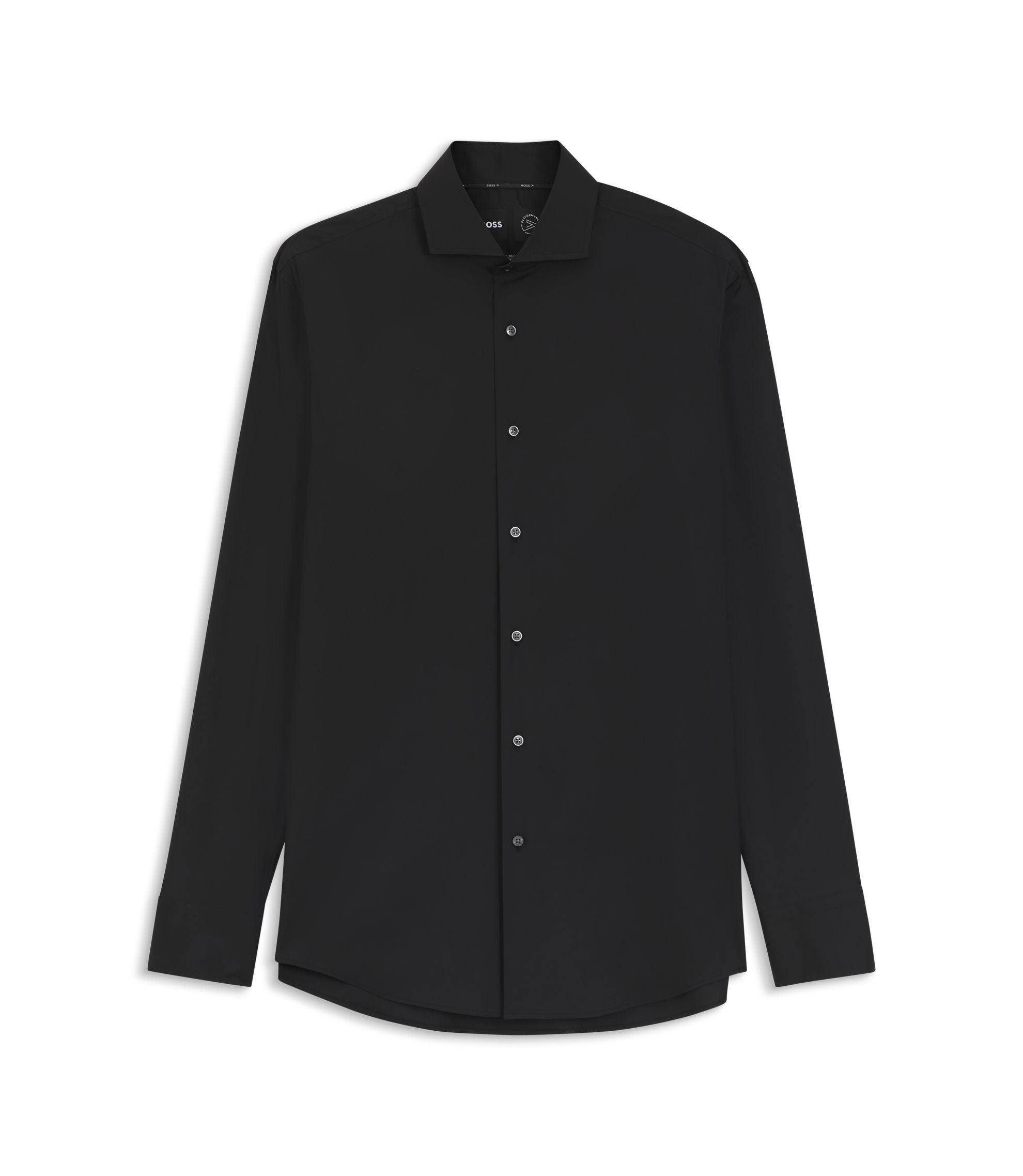 Boss Slim Fit Shirt In Easy Iron Cotton Blend Poplin Black