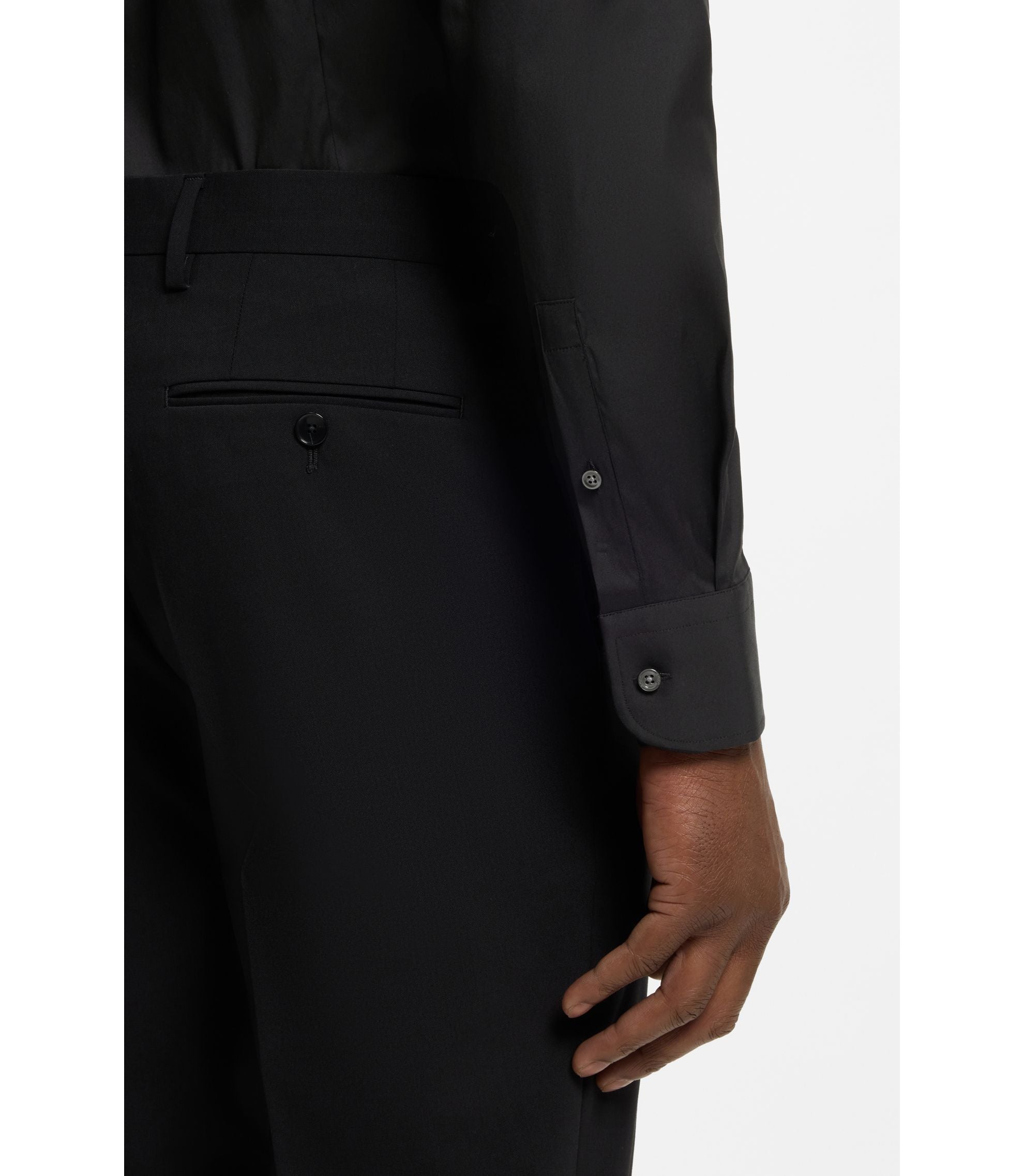 Boss Slim Fit Shirt In Easy Iron Cotton Blend Poplin Black