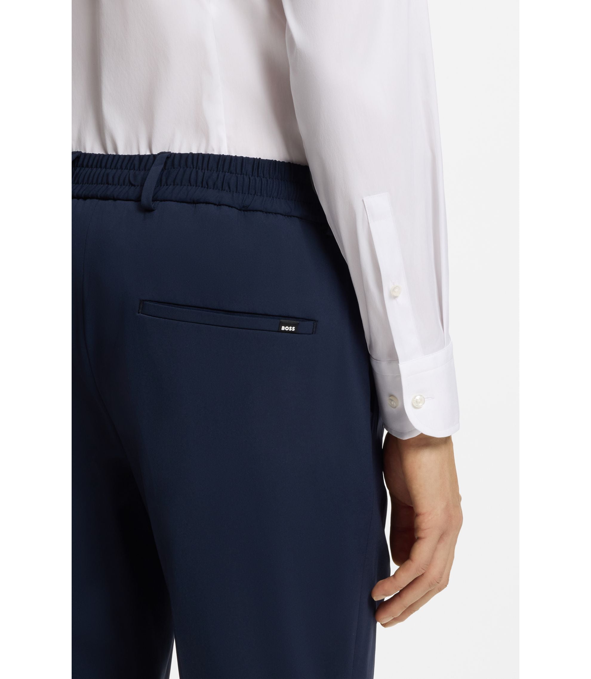 Boss Slim Fit Shirt In Easy Iron Cotton Blend Poplin White
