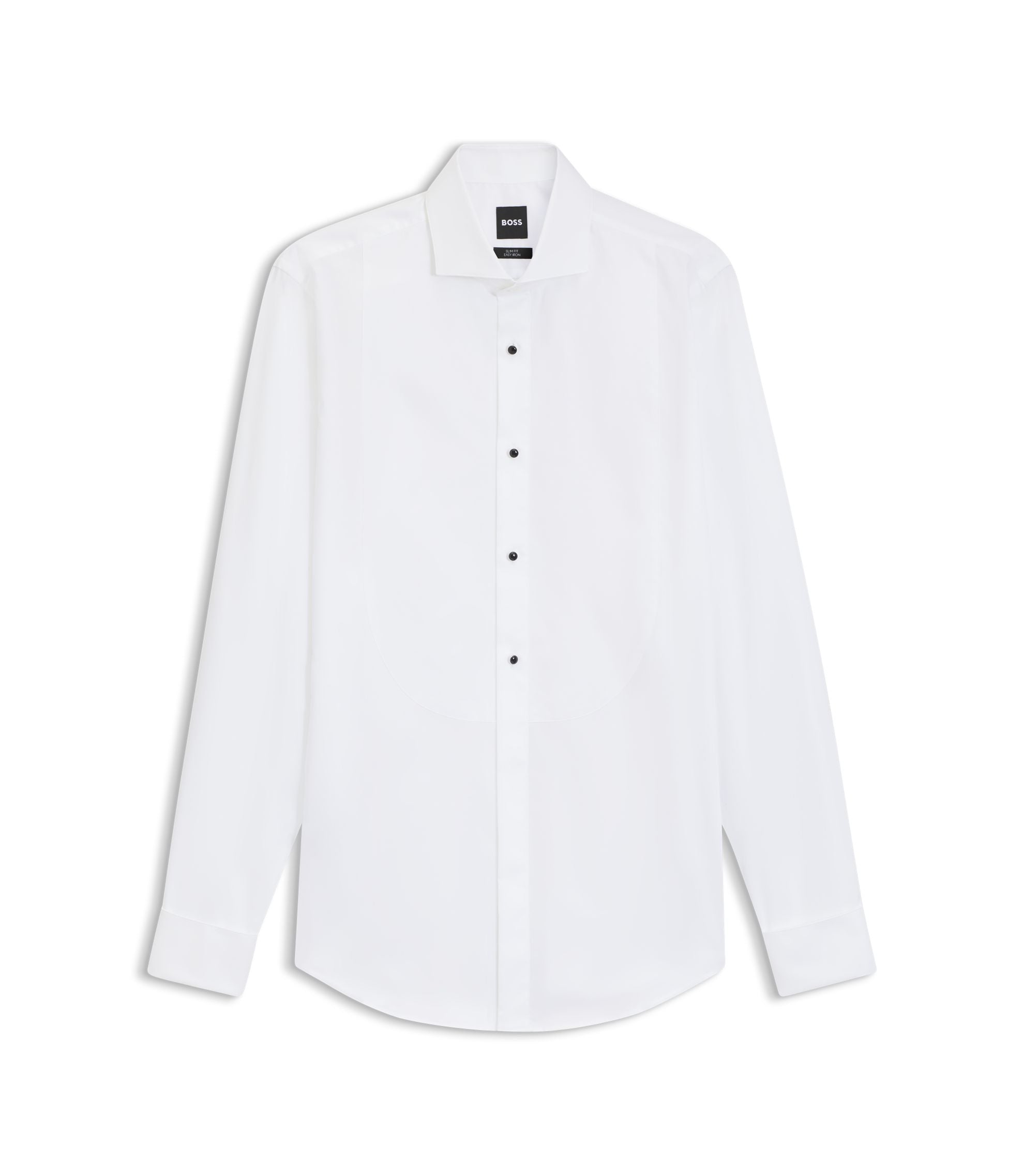 Boss Slim Fit Dress Shirt In Easy Iron Stretch Cotton Poplin White