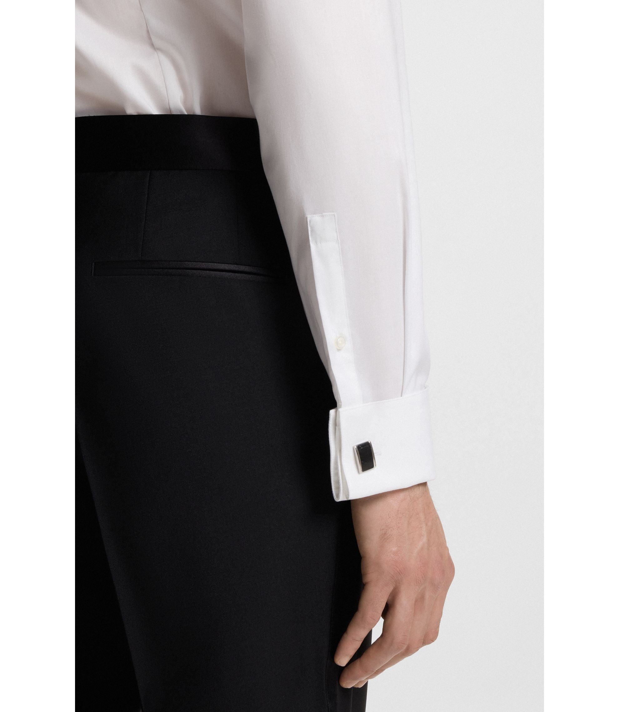 Boss Slim Fit Dress Shirt In Easy Iron Stretch Cotton Poplin White
