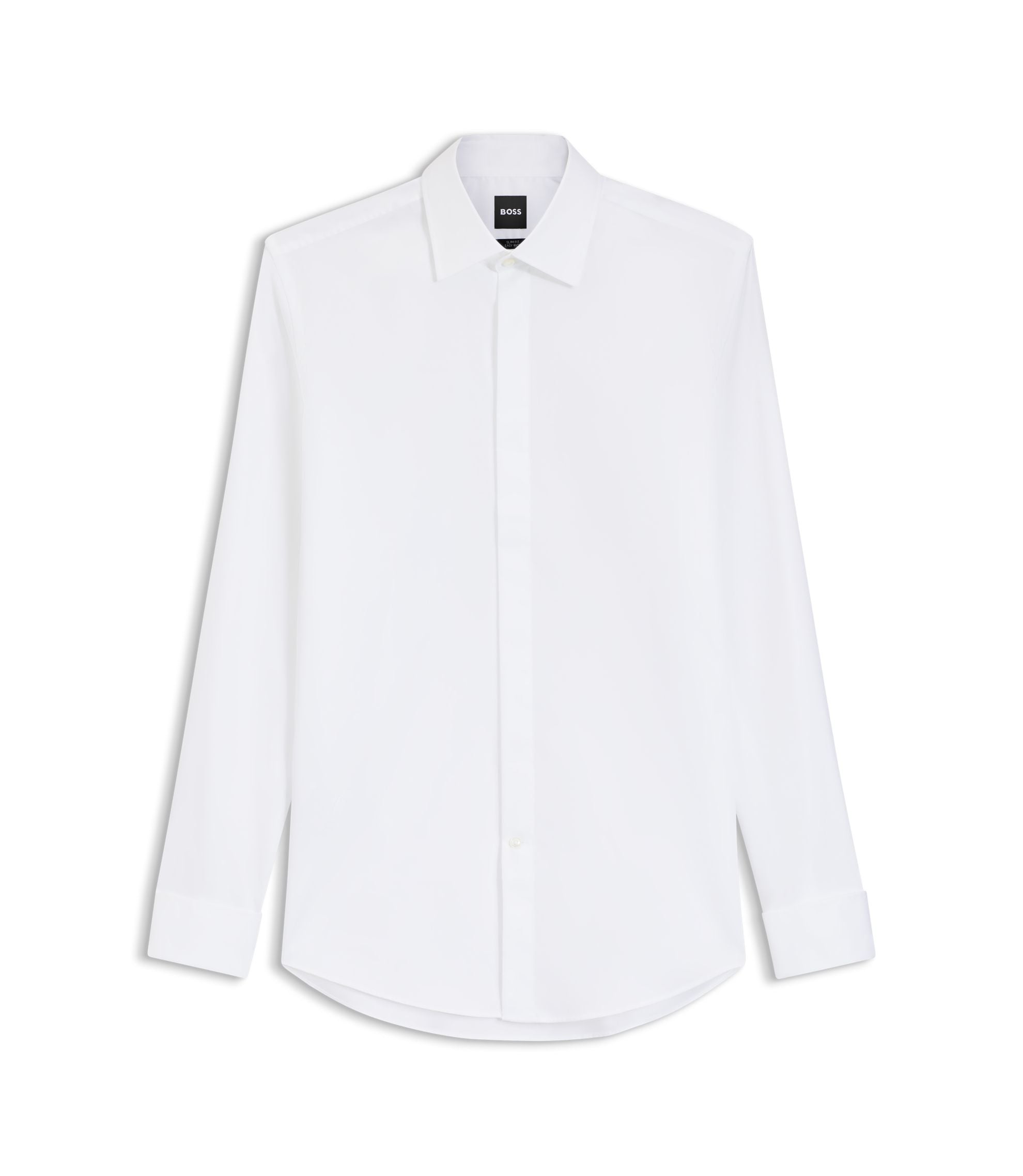 Boss Slim Fit Dress Shirt In Easy Iron Stretch Cotton White