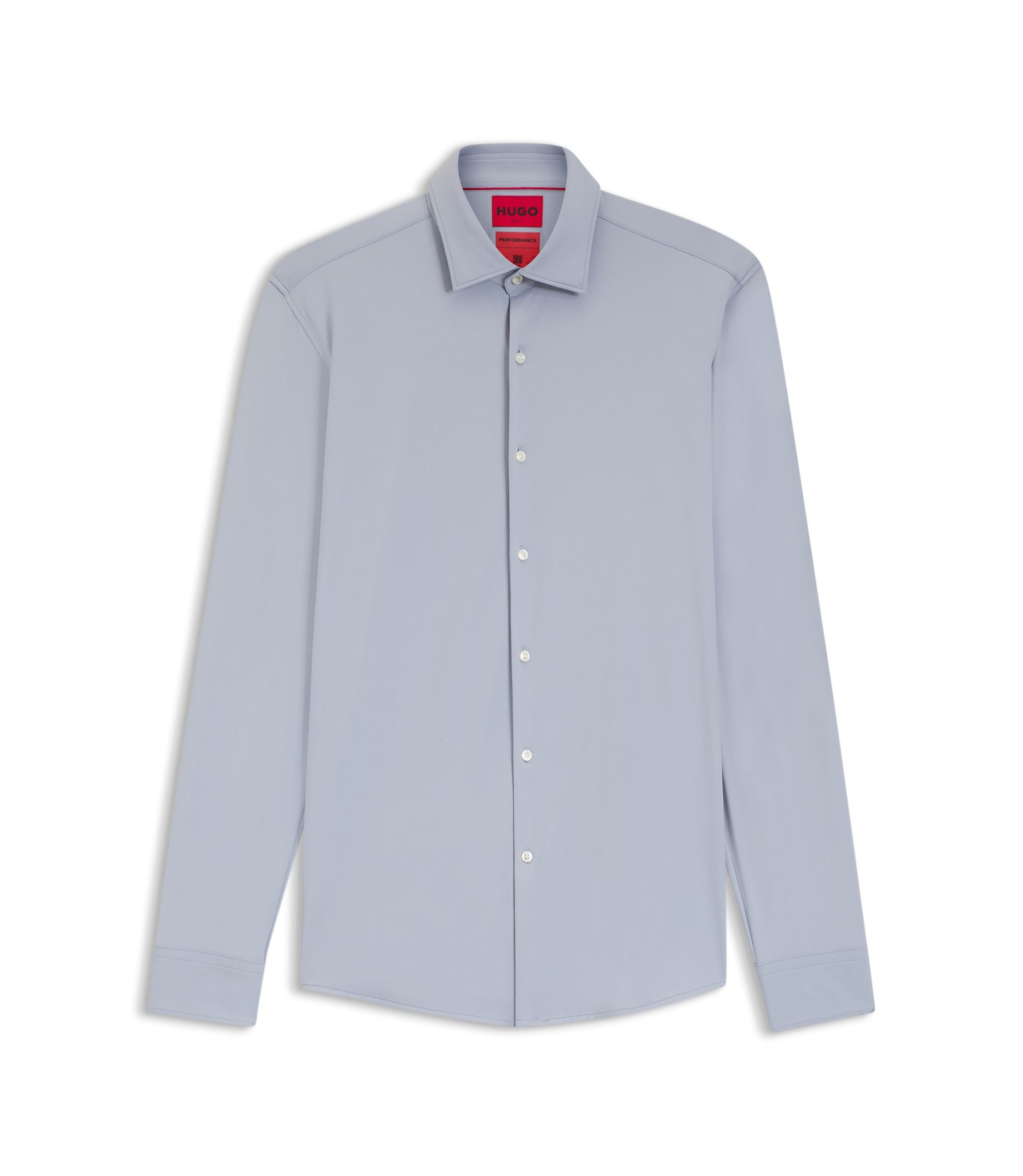 Hugo Slim Fit Shirt In Performance Stretch Jersey Purple