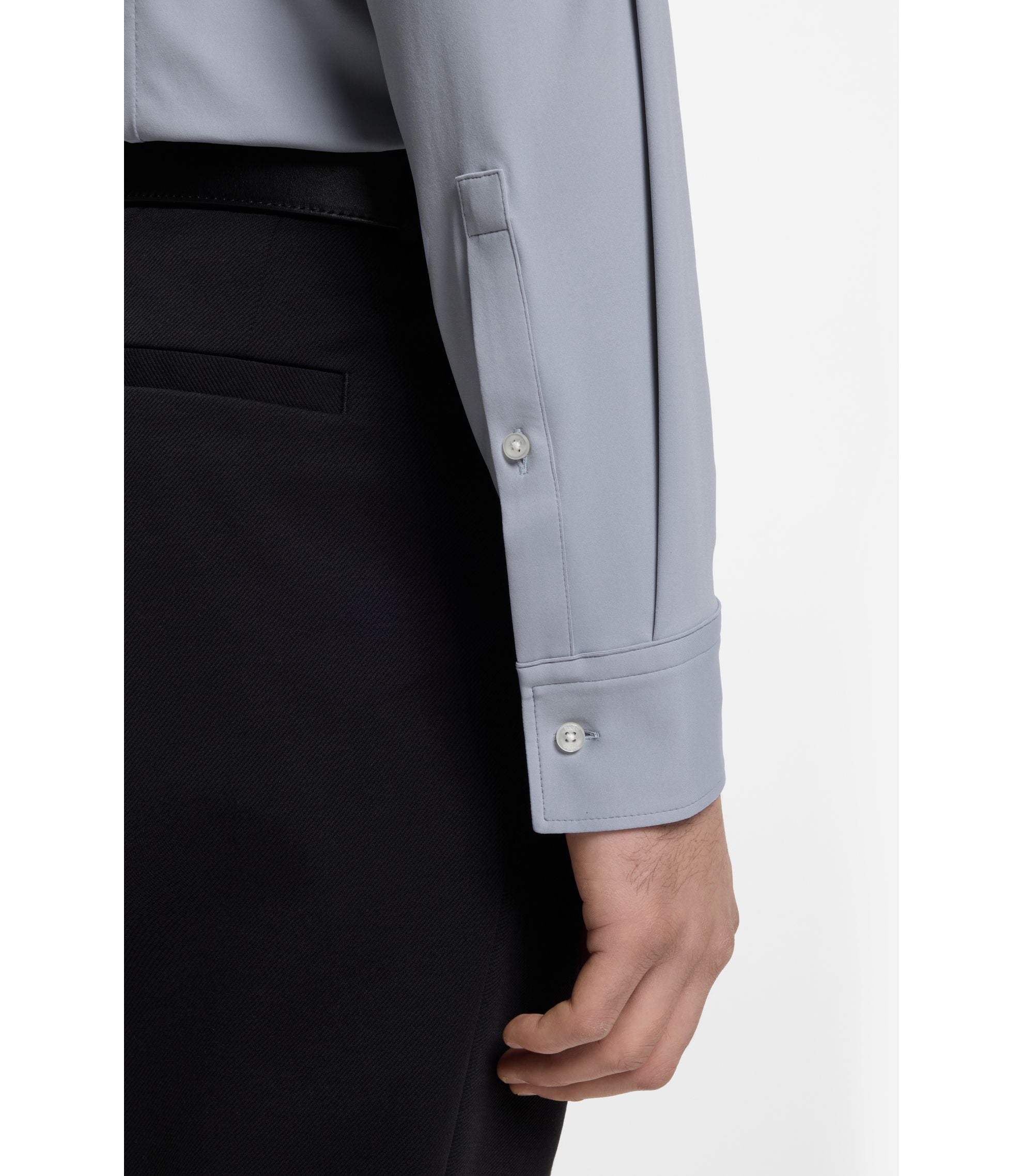 Hugo Slim Fit Shirt In Performance Stretch Jersey Purple