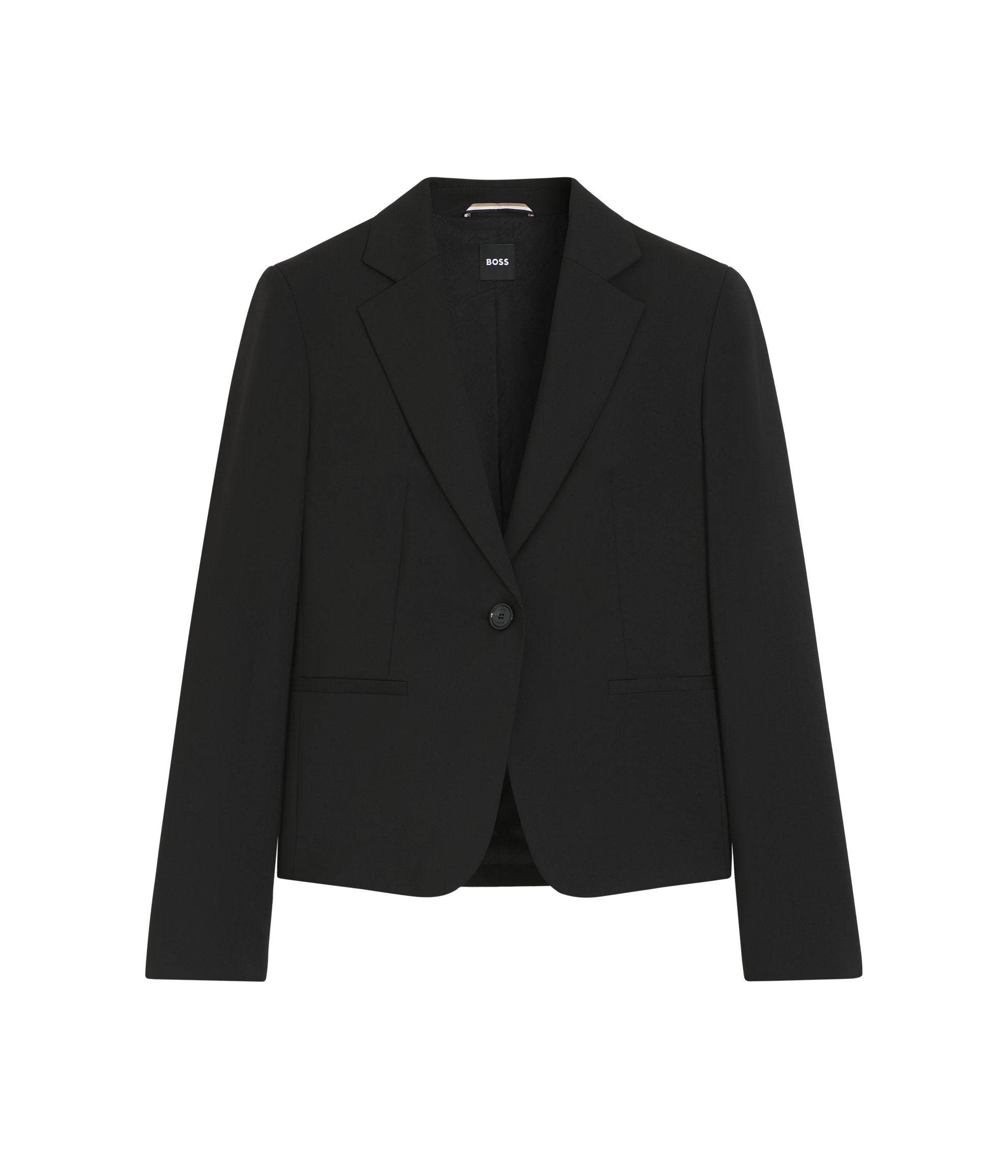 Boss Regular Fit Blazer In Italian Made Virgin Wool Black Women's