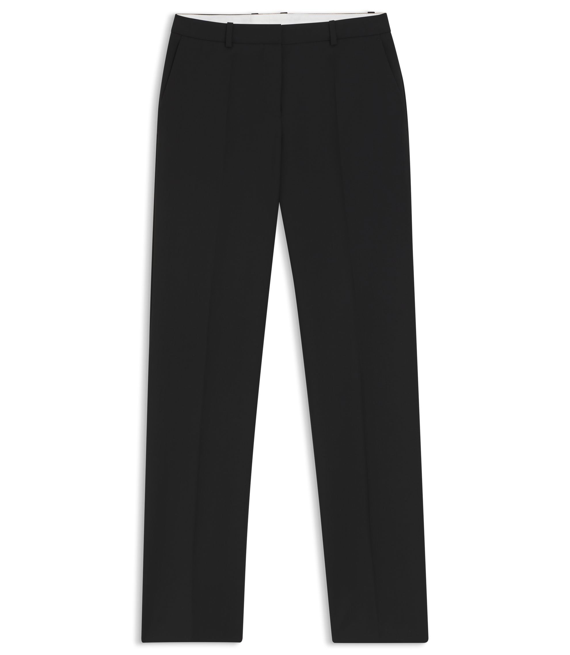 Boss Regular Fit Pants In Italian Made Virgin Wool Black Women's
