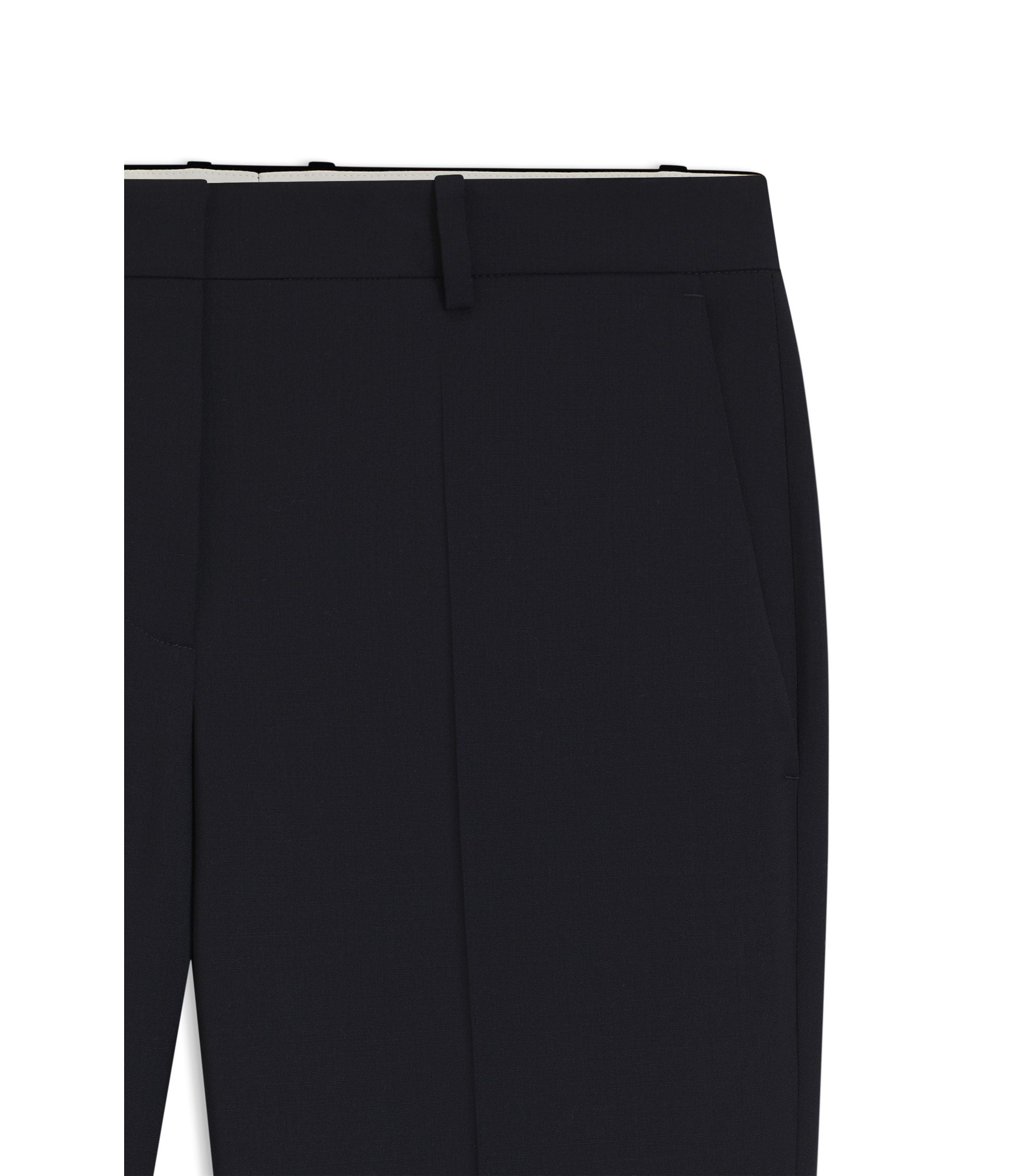 Boss Regular Fit Pants In Italian Made Virgin Wool Dark Blue Women's