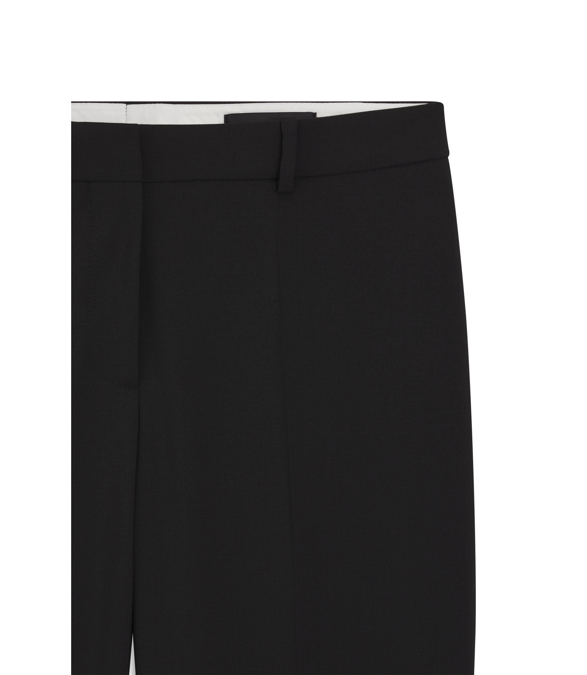 Boss Regular Fit Pants In Italian Made Virgin Wool Black Women's
