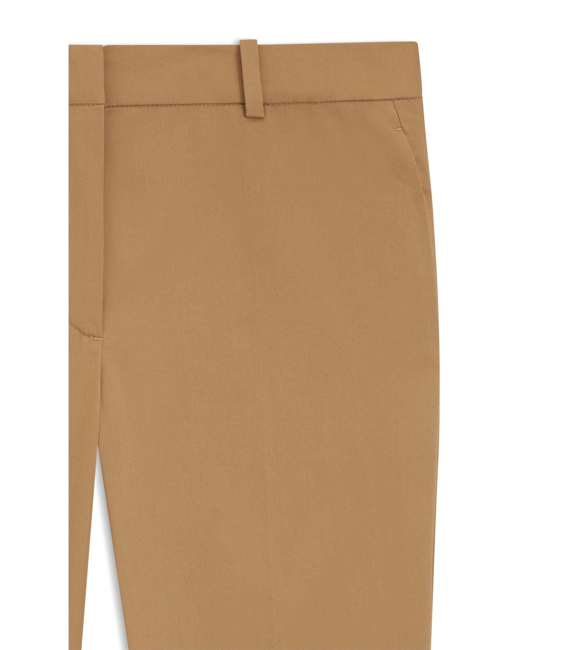 Boss Regular Fit Trousers In Stretch Cotton Twill Beige Women's