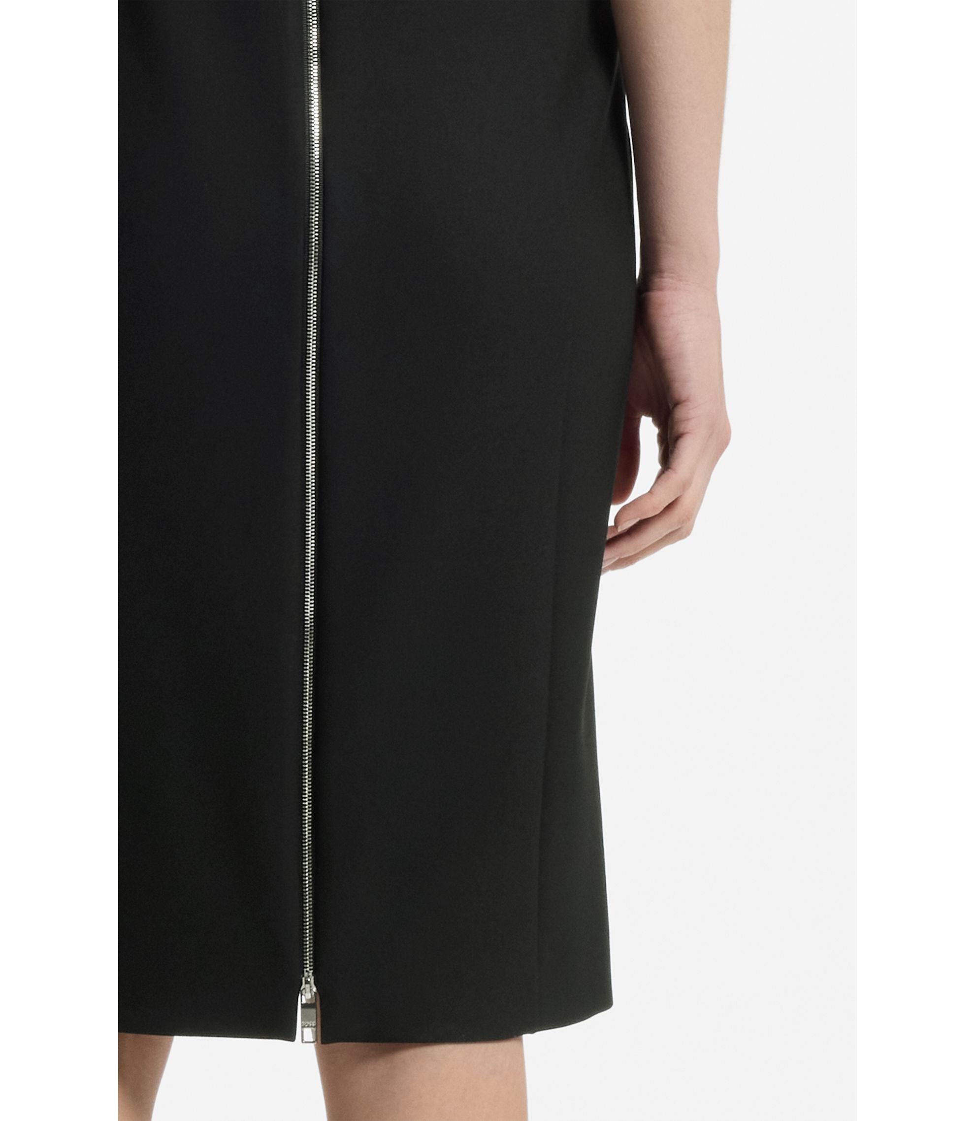Boss V Neck Dress In Stretch Fabric Black Women's
