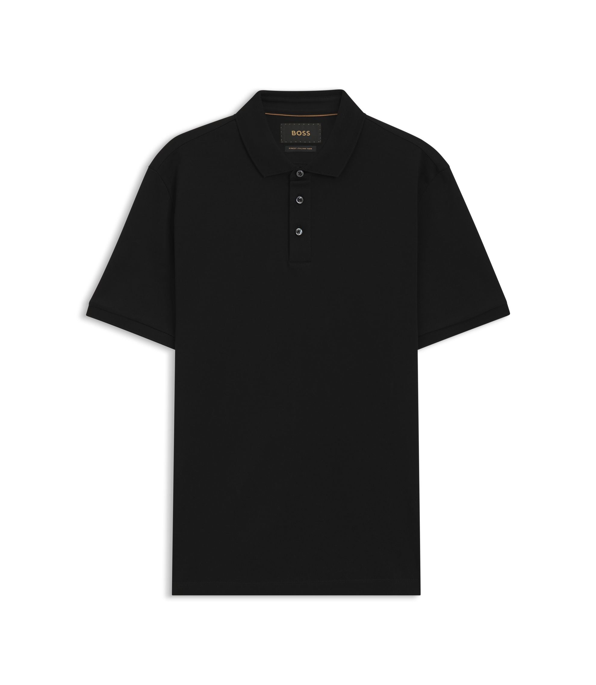 Boss Regular Fit Polo Shirt In Mercerized Italian Cotton Black