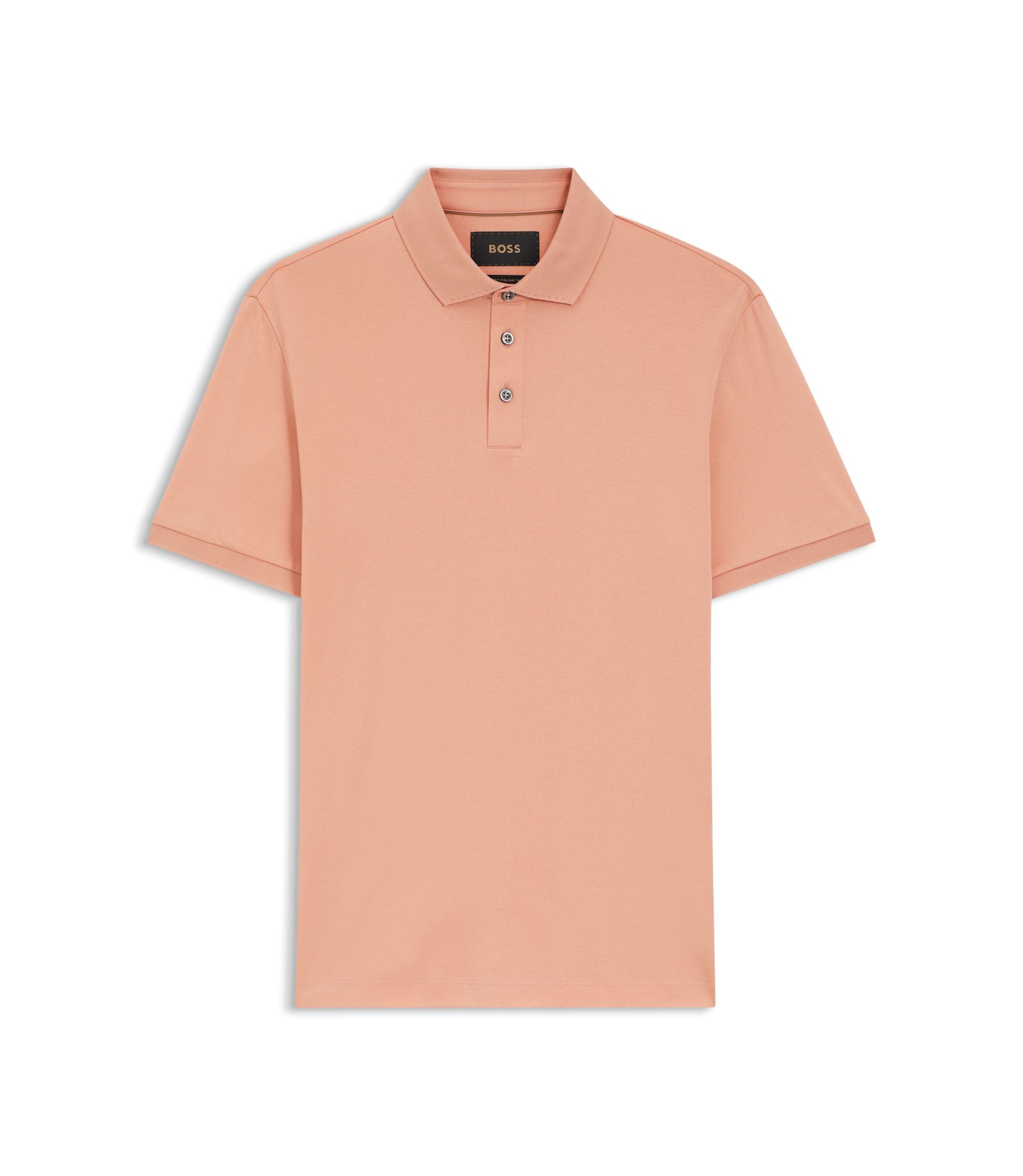 Boss Regular Fit Polo Shirt In Mercerized Italian Cotton Light Red
