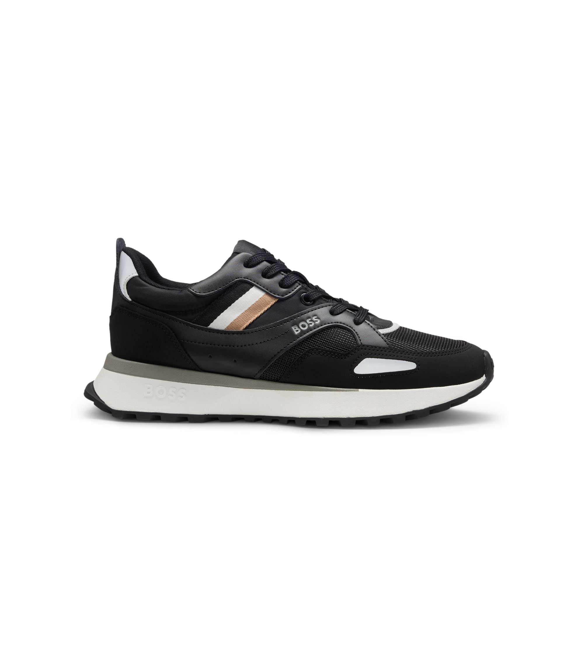 Boss Running Style Sneakers With Eva Rubber Outsole Black Black