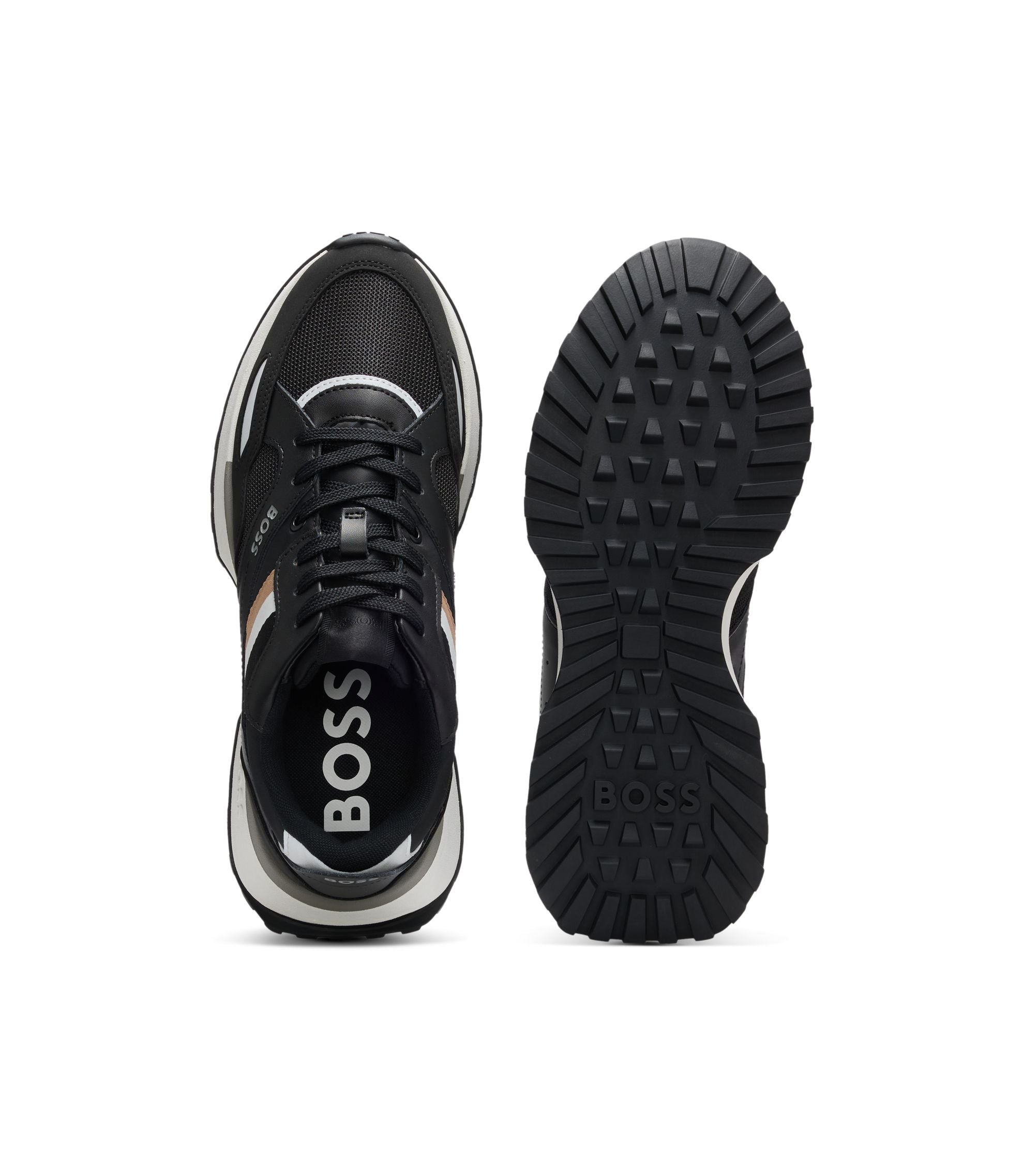 Boss Running Style Sneakers With Eva Rubber Outsole Black Black