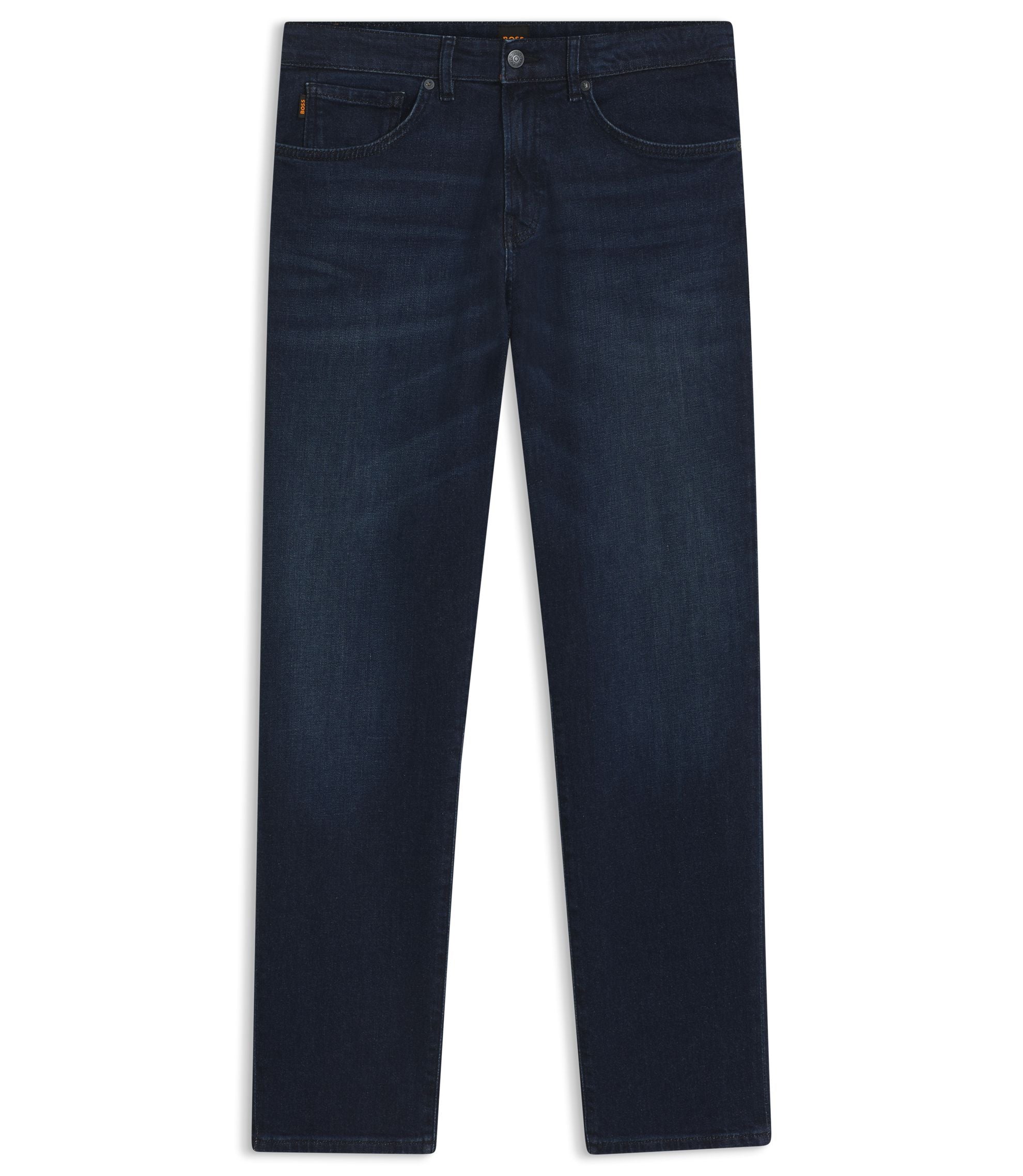 Boss Maine Regular Fit Jeans In Blue Comfort Stretch Denim Dark Blue