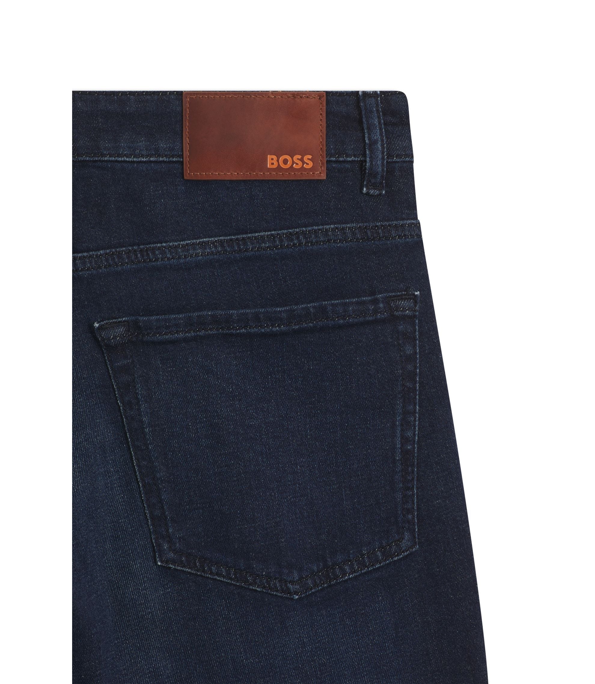 Boss Maine Regular Fit Jeans In Blue Comfort Stretch Denim Dark Blue