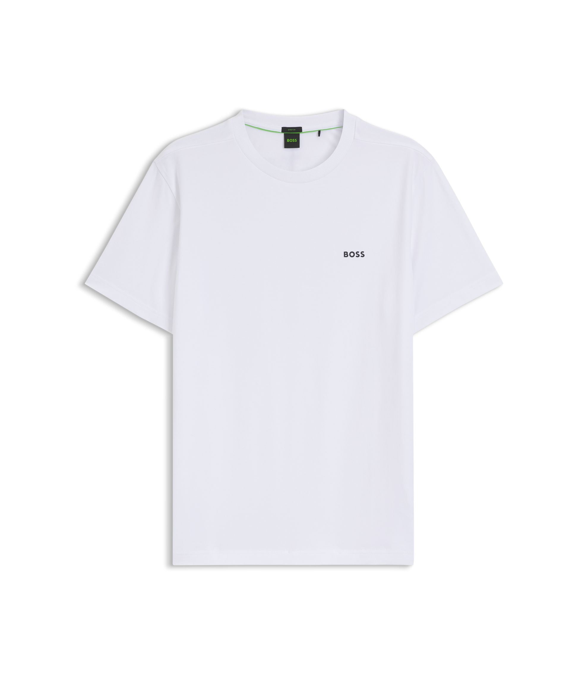 Boss Stretch Cotton T Shirt With Logo Detail White