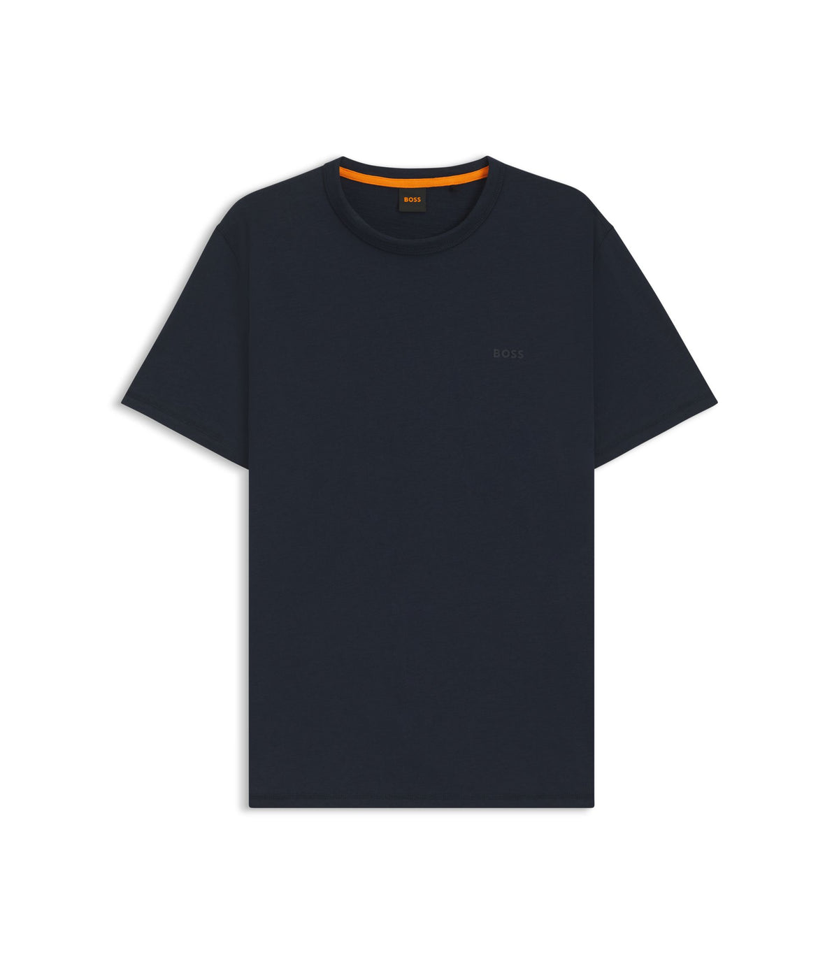 Boss Cotton Jersey T Shirt With Logo Detail Dark Blue