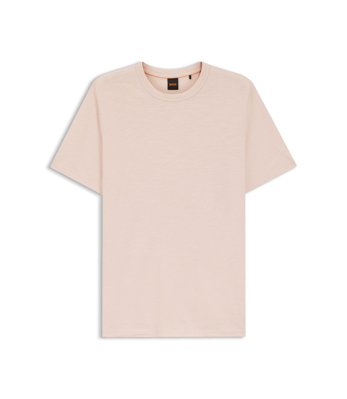 Boss Cotton Jersey T Shirt With Logo Detail Light Pink