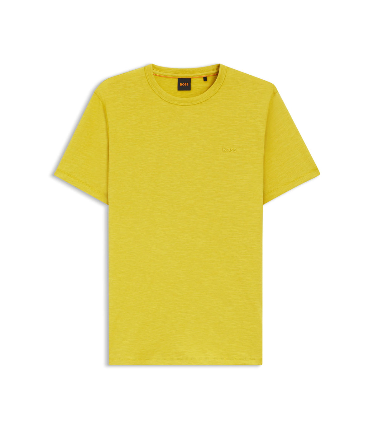 Boss Cotton Jersey T Shirt With Logo Detail Yellow