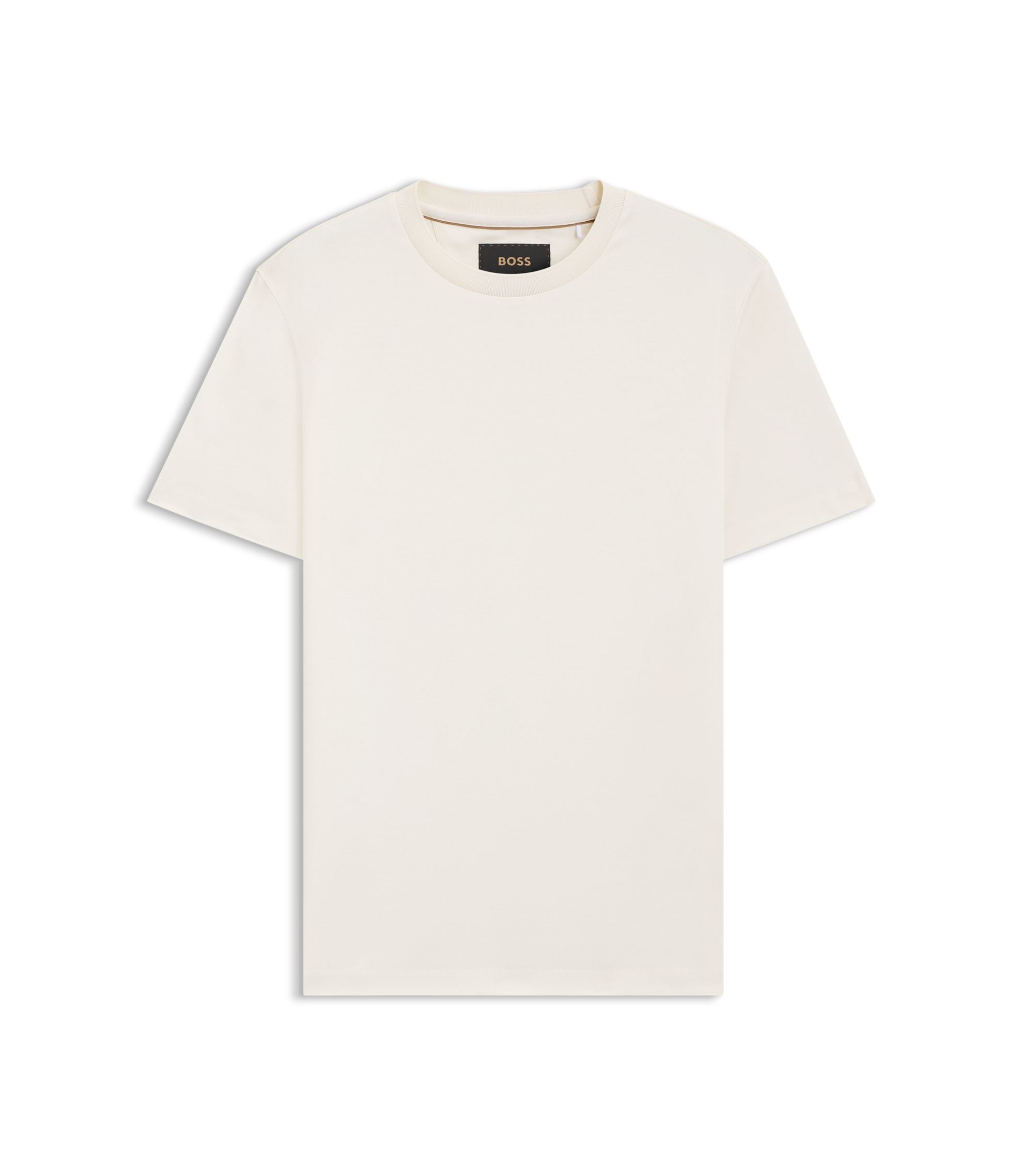 Boss Regular Fit T Shirt In Mercerized Cotton White