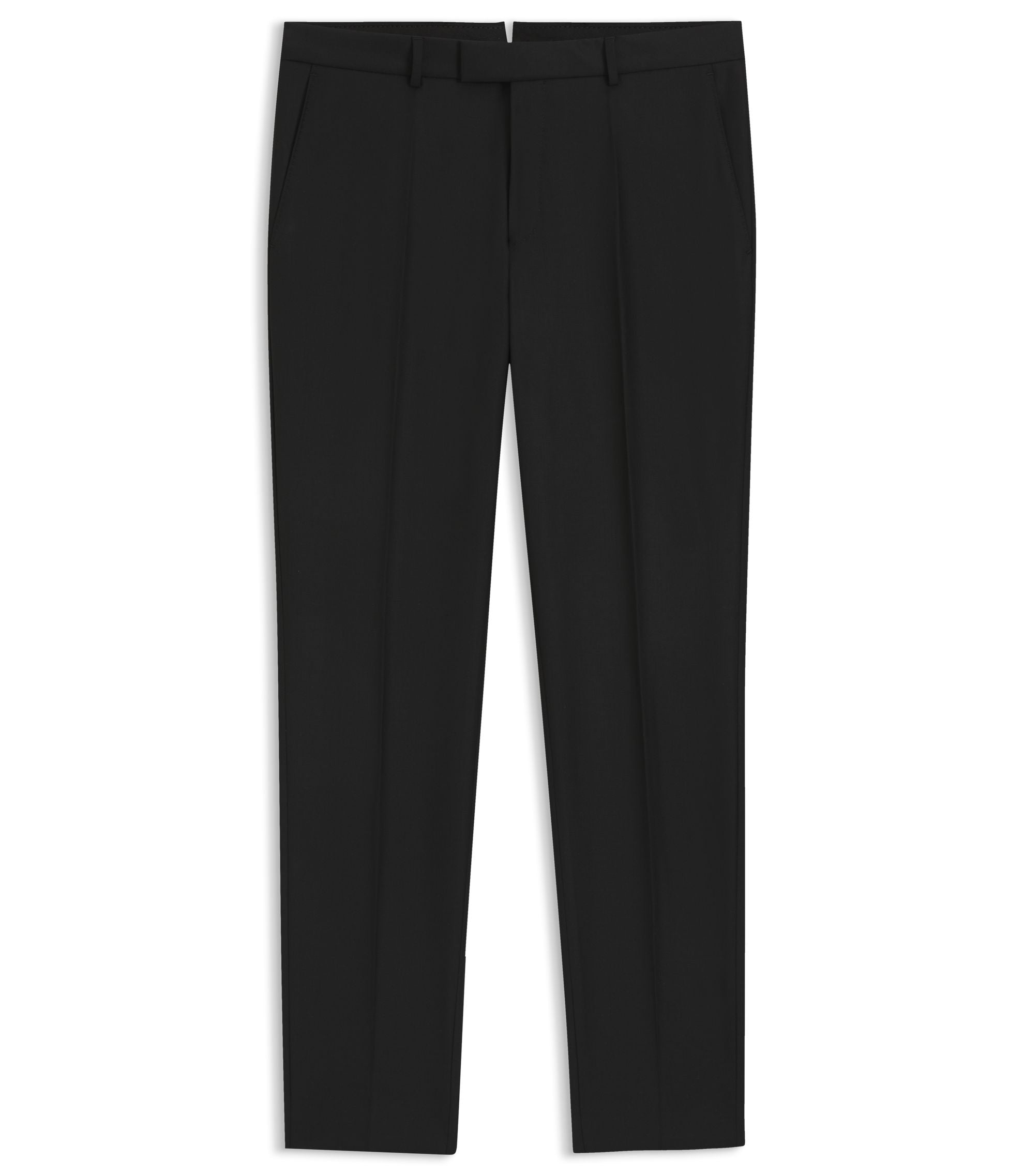 Boss Slim Fit Pants In Stretch Wool Black