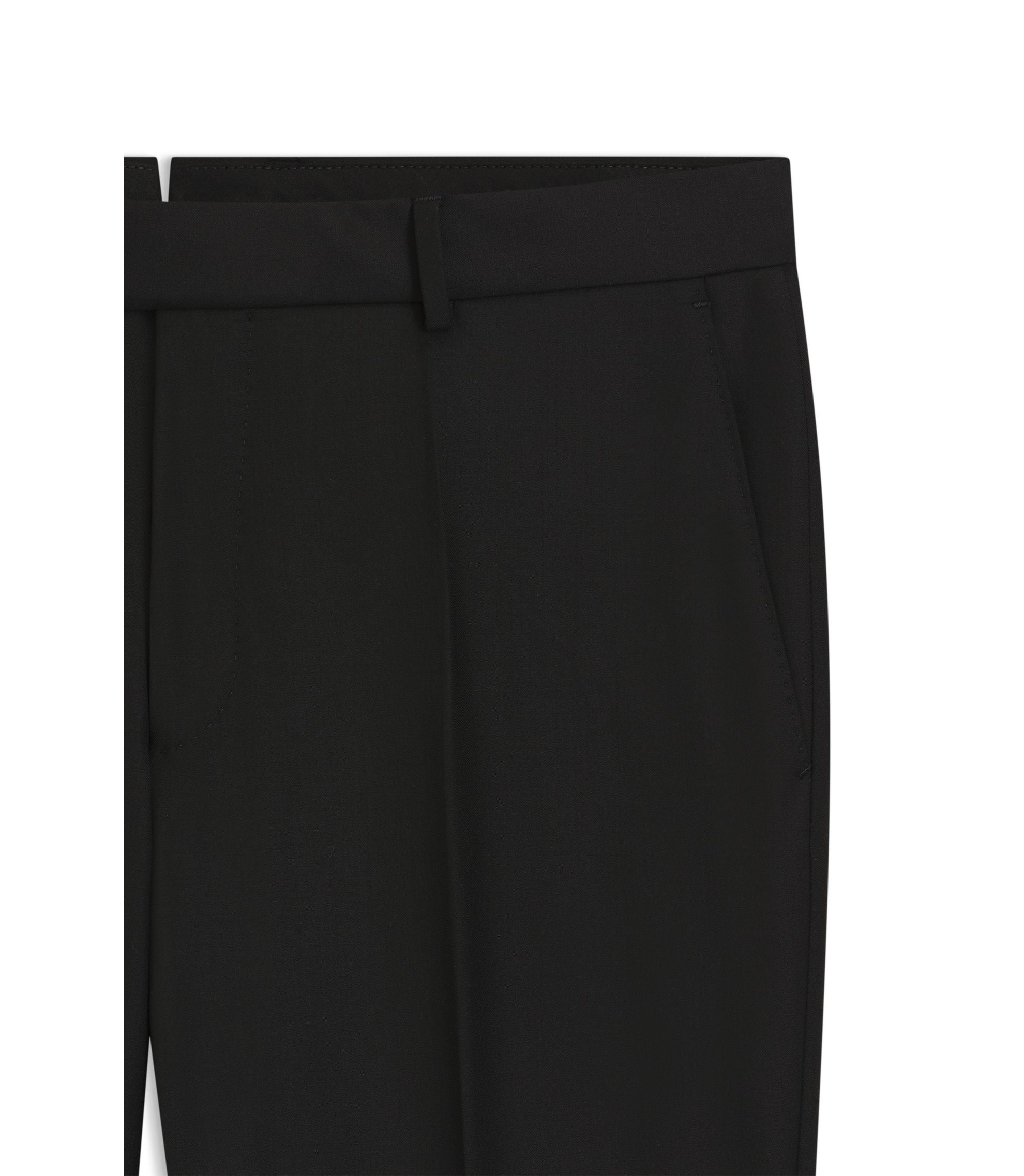 Boss Slim Fit Pants In Stretch Wool Black