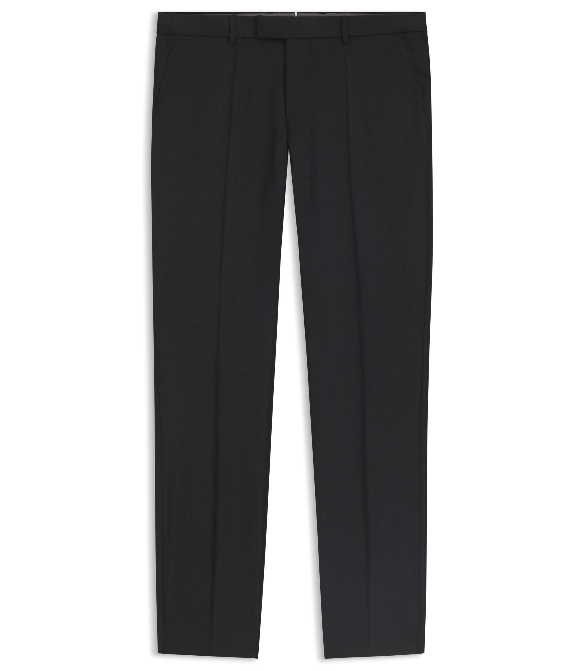 Boss Slim Fit Pants In Stretch Wool Light Grey