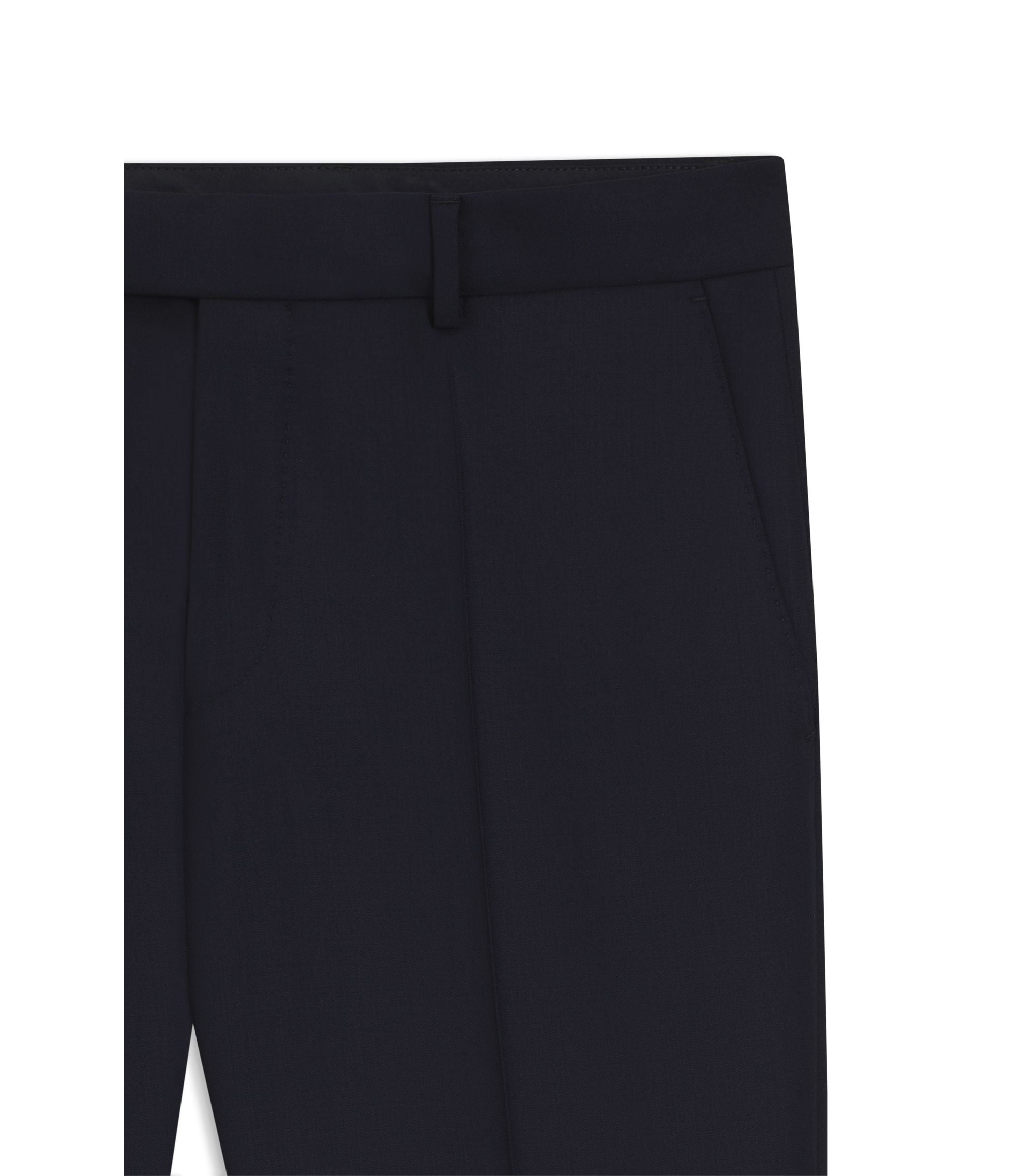 Boss Slim Fit Pants In Stretch Wool Dark Blue