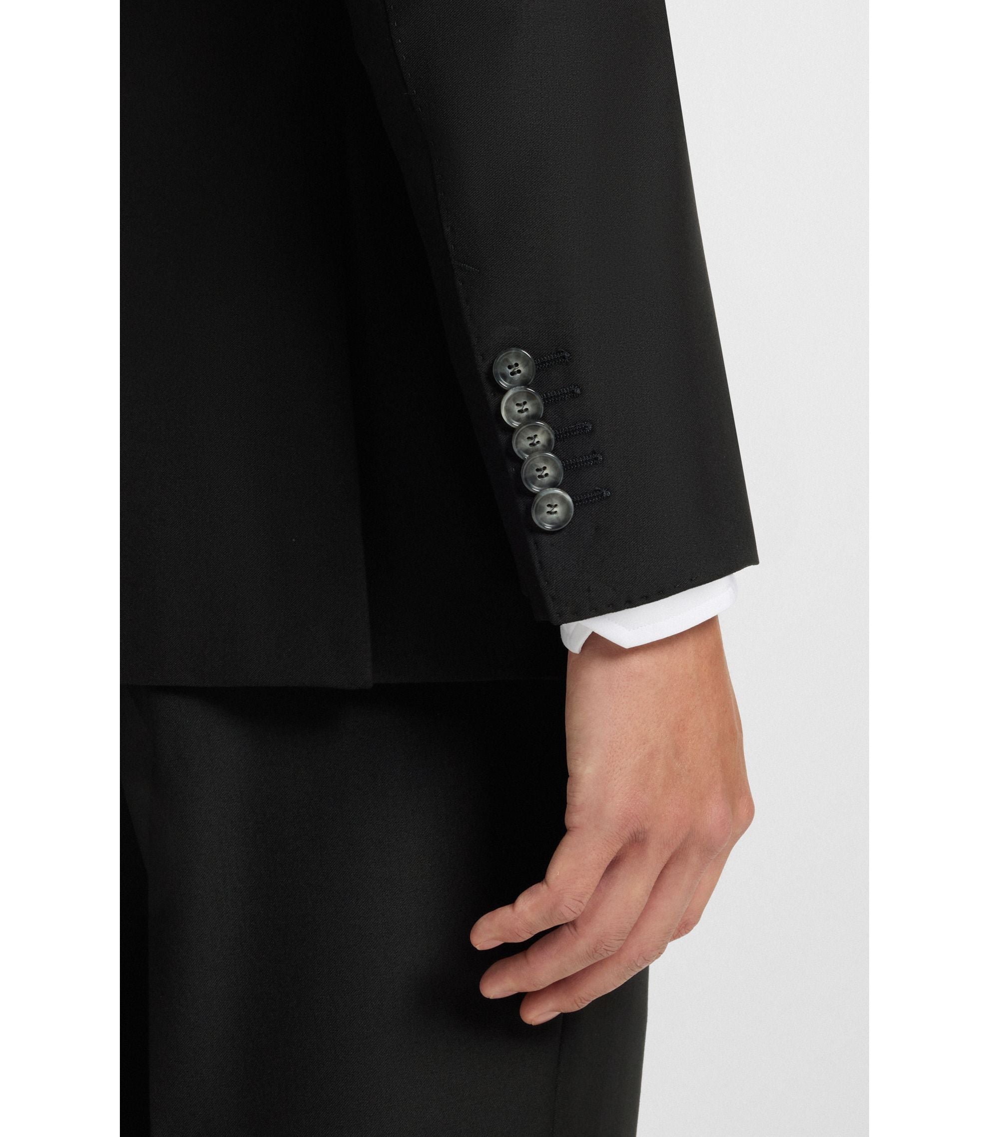 Boss Slim Fit Jacket In Stretch Wool Black