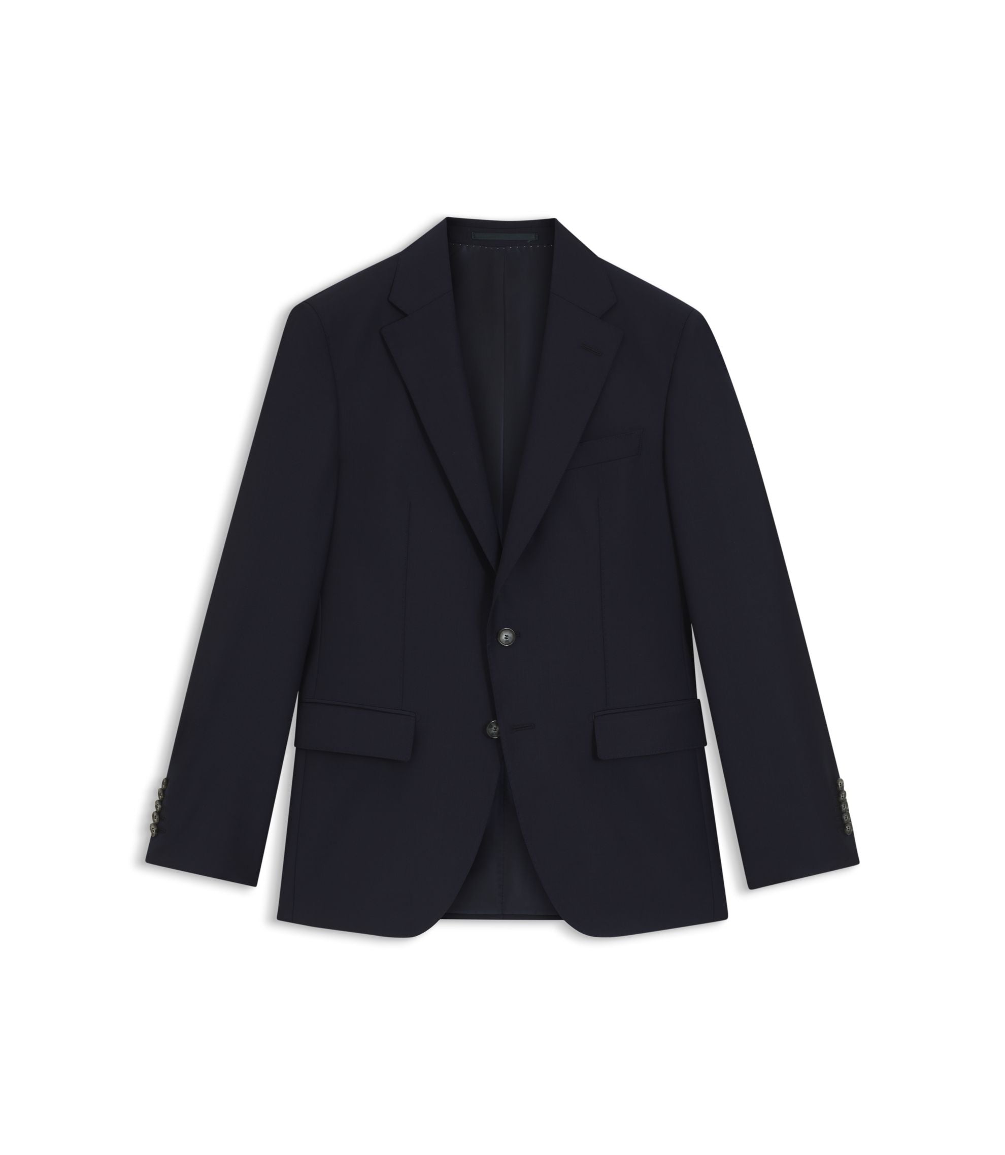 Boss Slim Fit Jacket In Stretch Wool Dark Blue