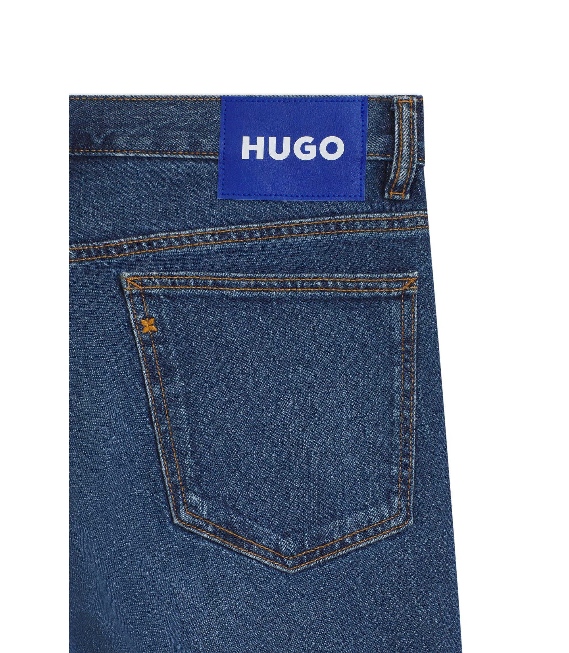 Hugo Blue Slim Fit Jeans In Stretch Denim Dark Blue