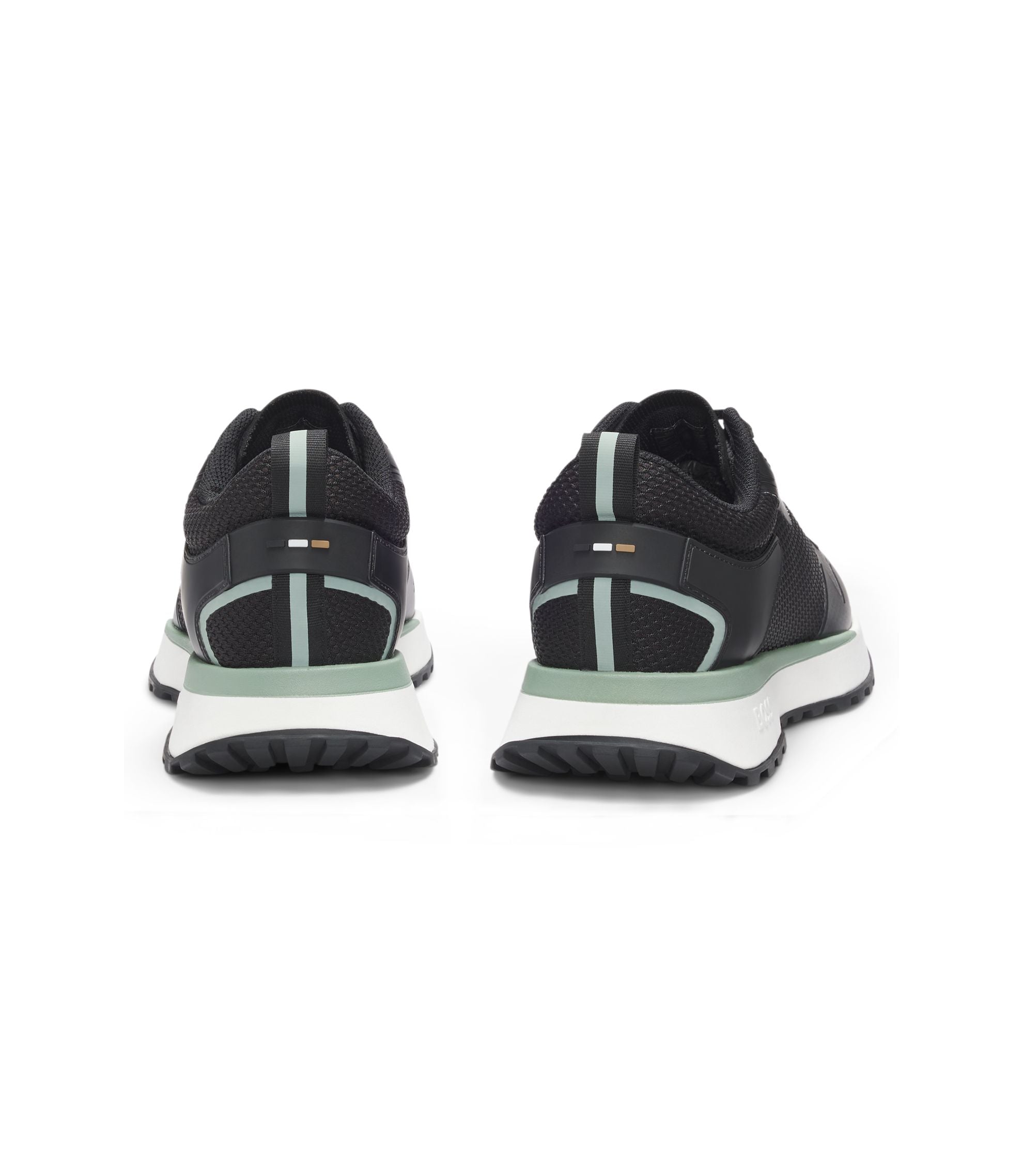 Boss Mesh Detail Trainers In Mixed Materials Black Black