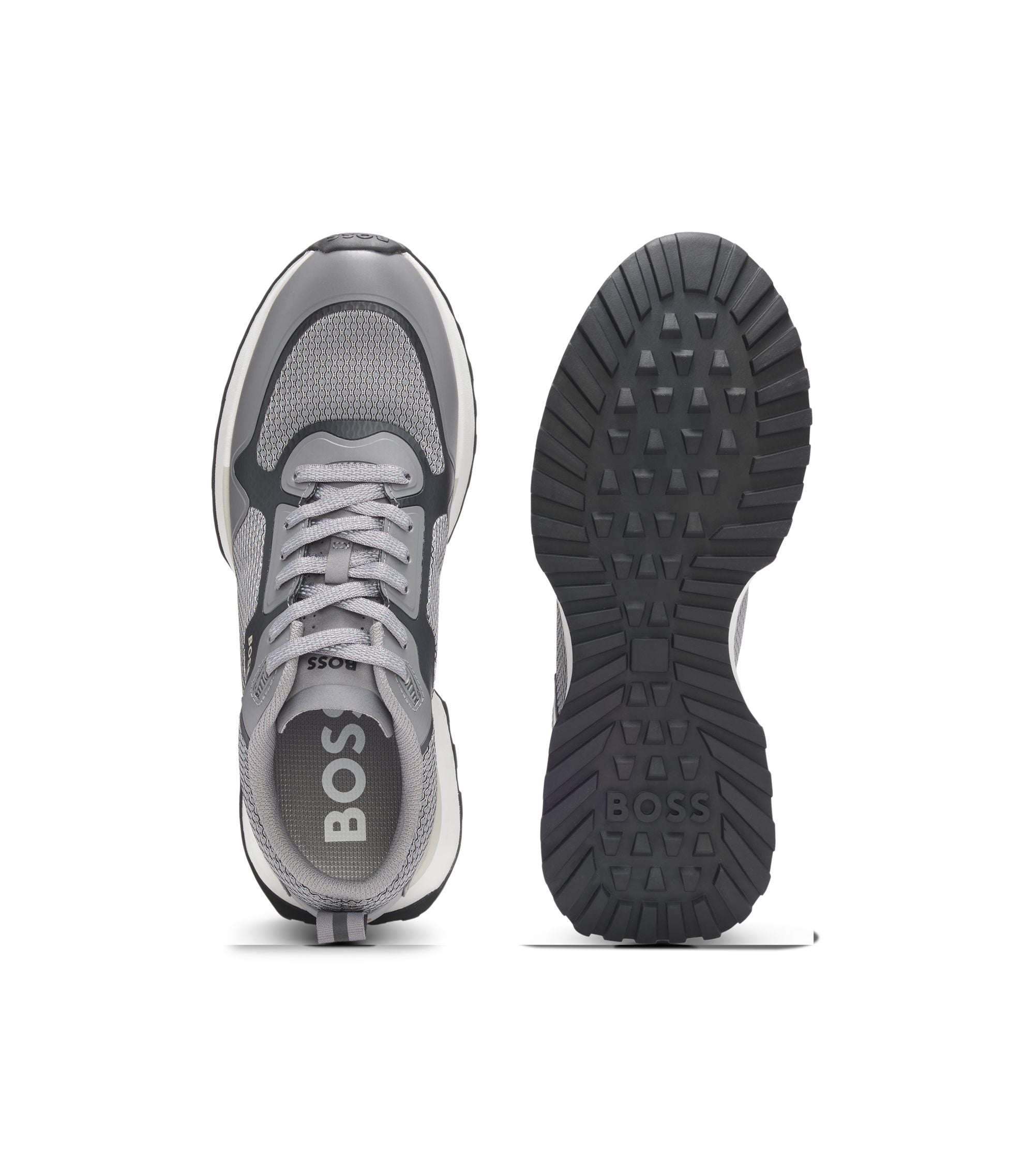 Boss Mesh Detail Trainers In Mixed Materials Light Grey Light Grey