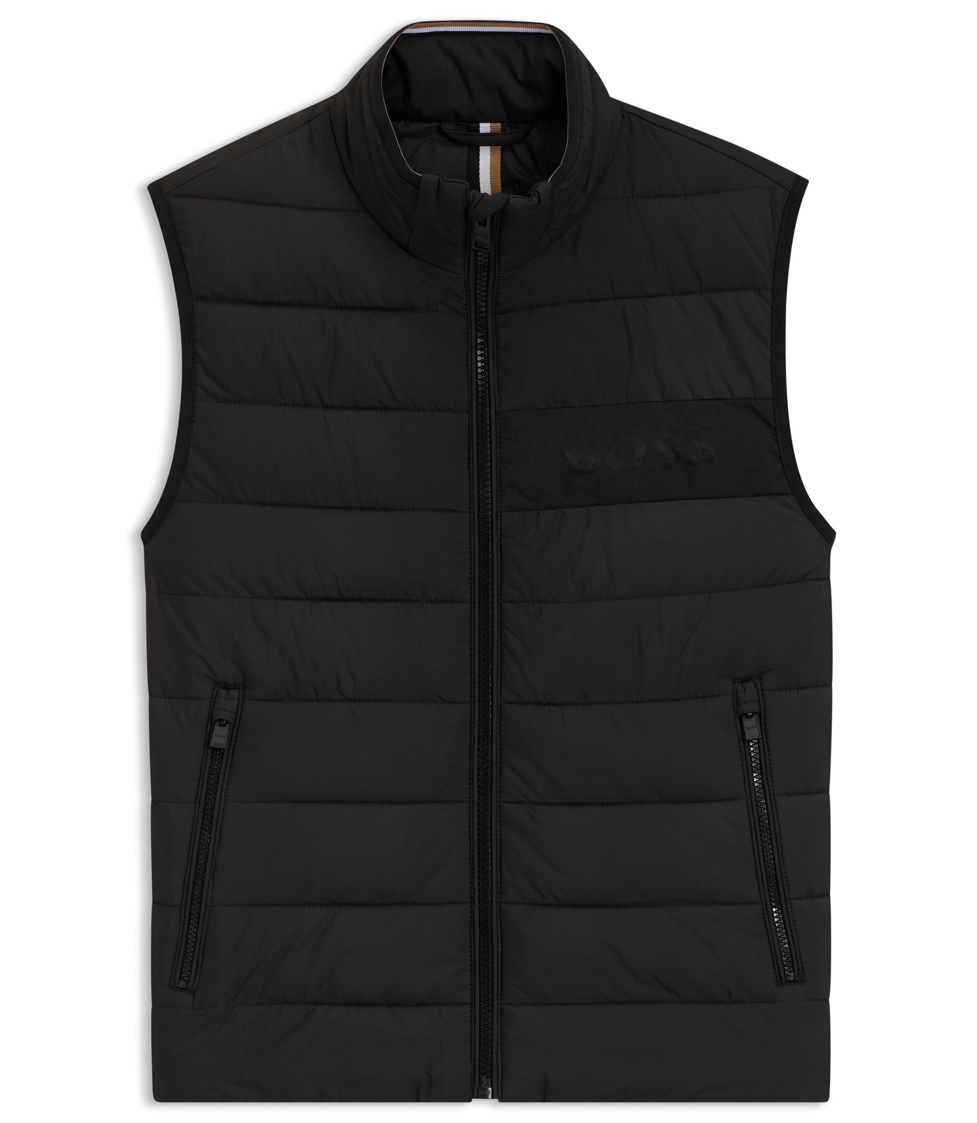 Boss Water Repellent Vest With Logo Detail Black