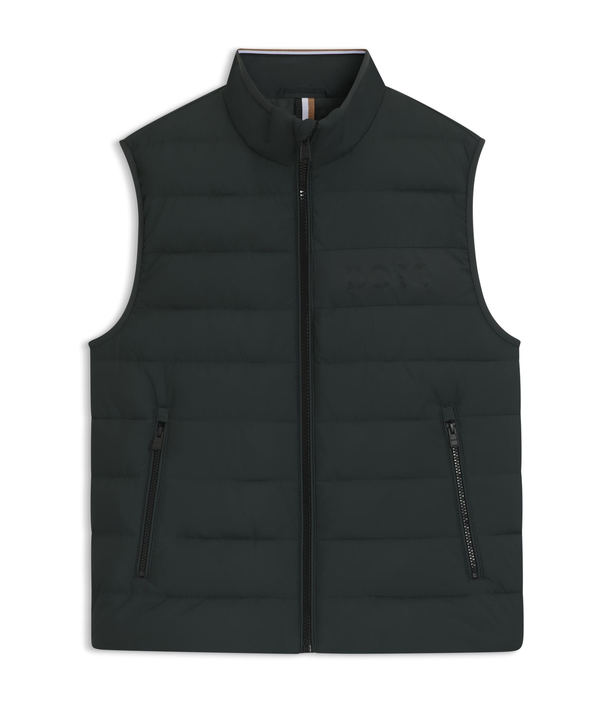 Boss Water Repellent Vest With Logo Detail Light Green