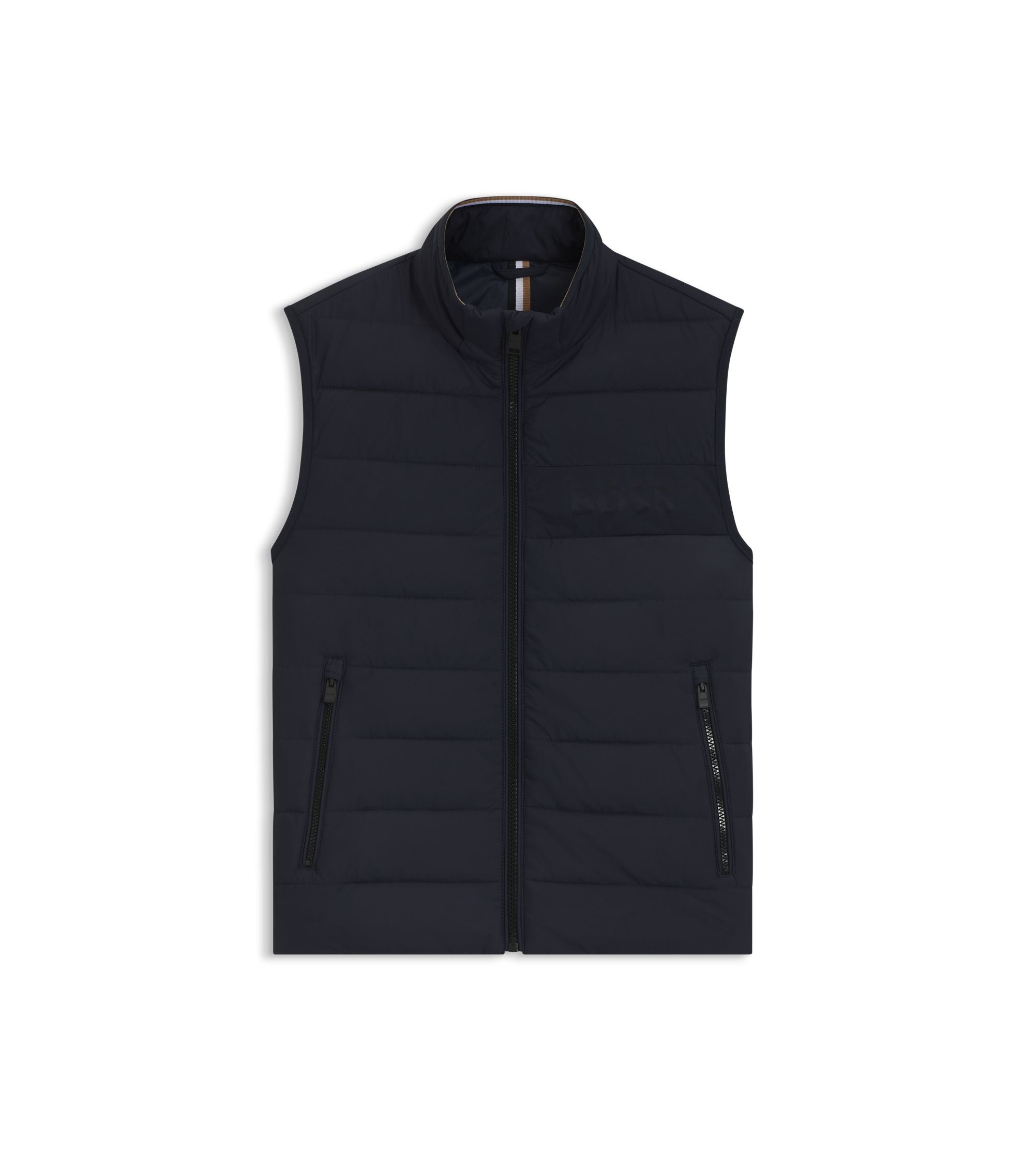 Boss Water Repellent Vest With Logo Detail Dark Blue