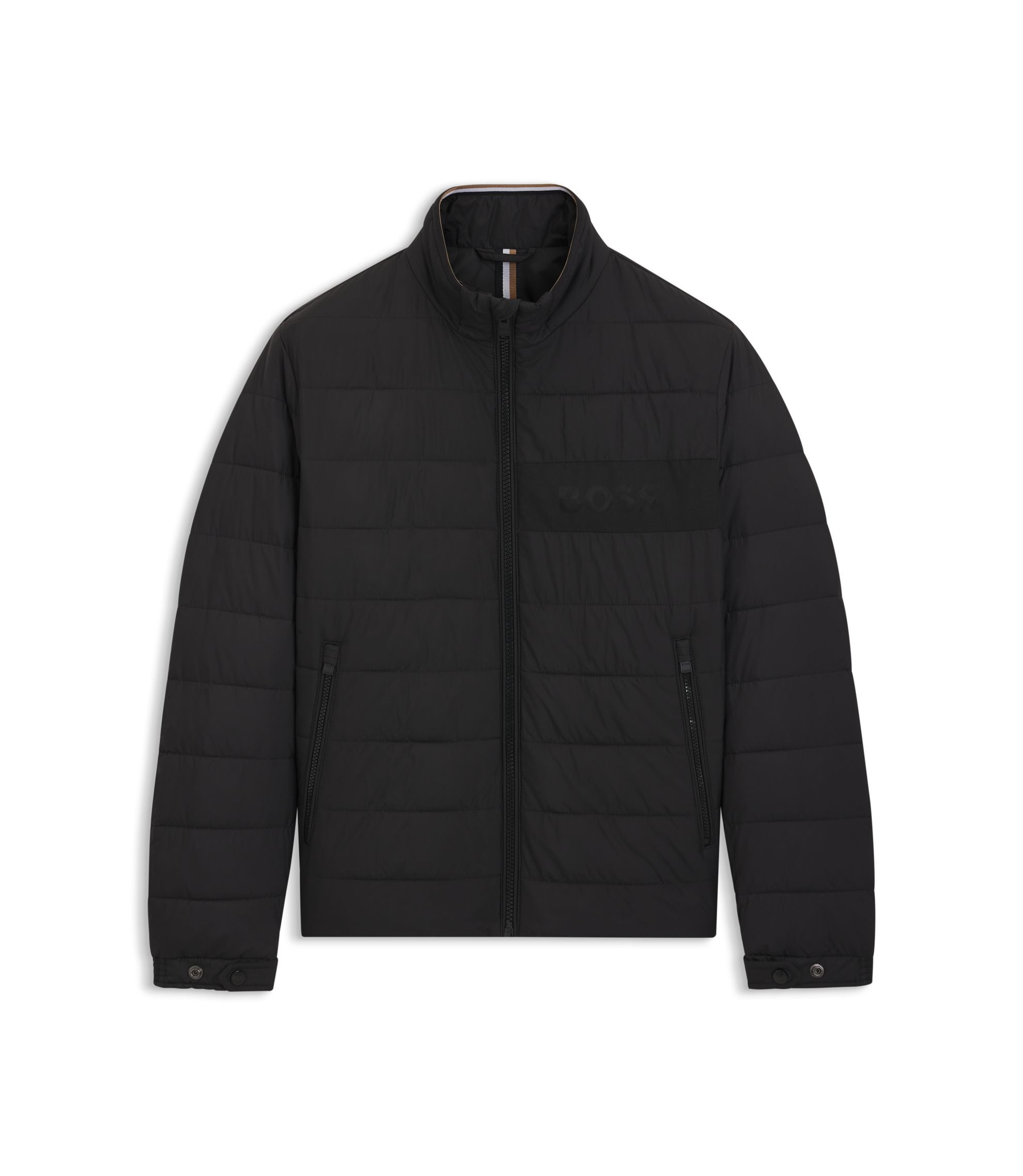 Boss Water Repellent Jacket With Logo Detail Black