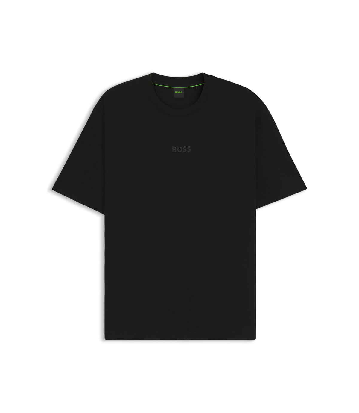Boss Cotton Jersey T Shirt With Logo Detail Black