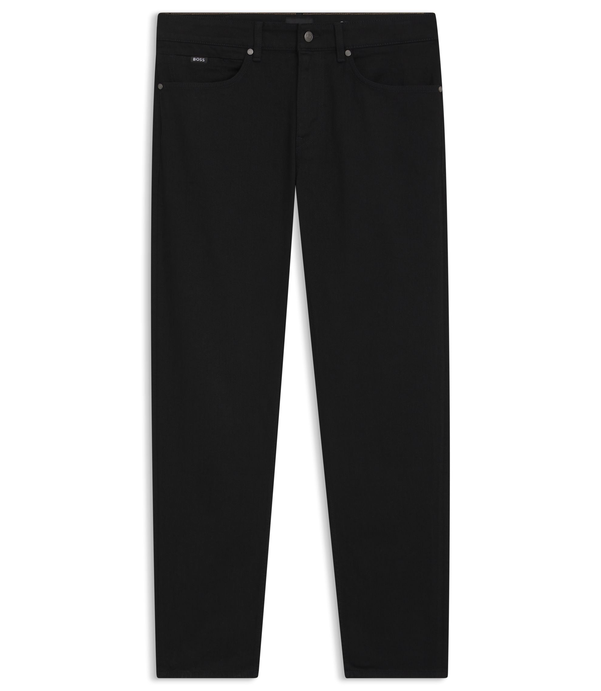 Boss Maine Black Black Regular Fit Jeans In Cashmere Touch Italian Denim Black