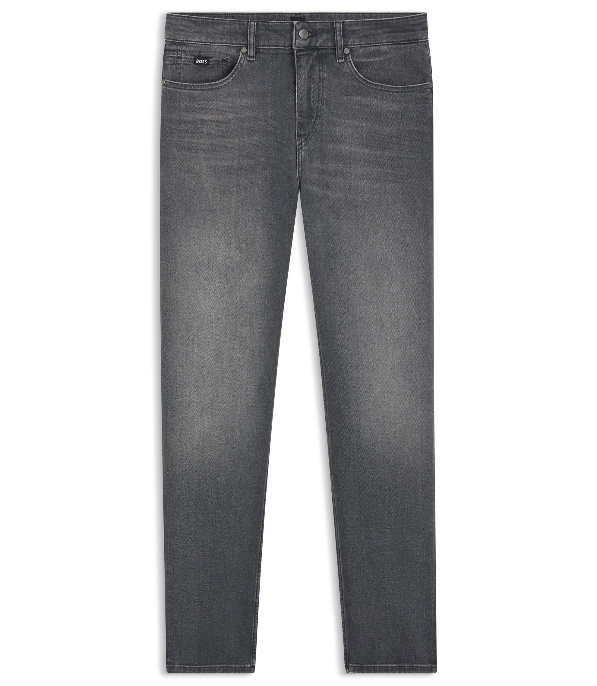 Boss Grey Slim Fit Jeans In Stretch Denim Grey