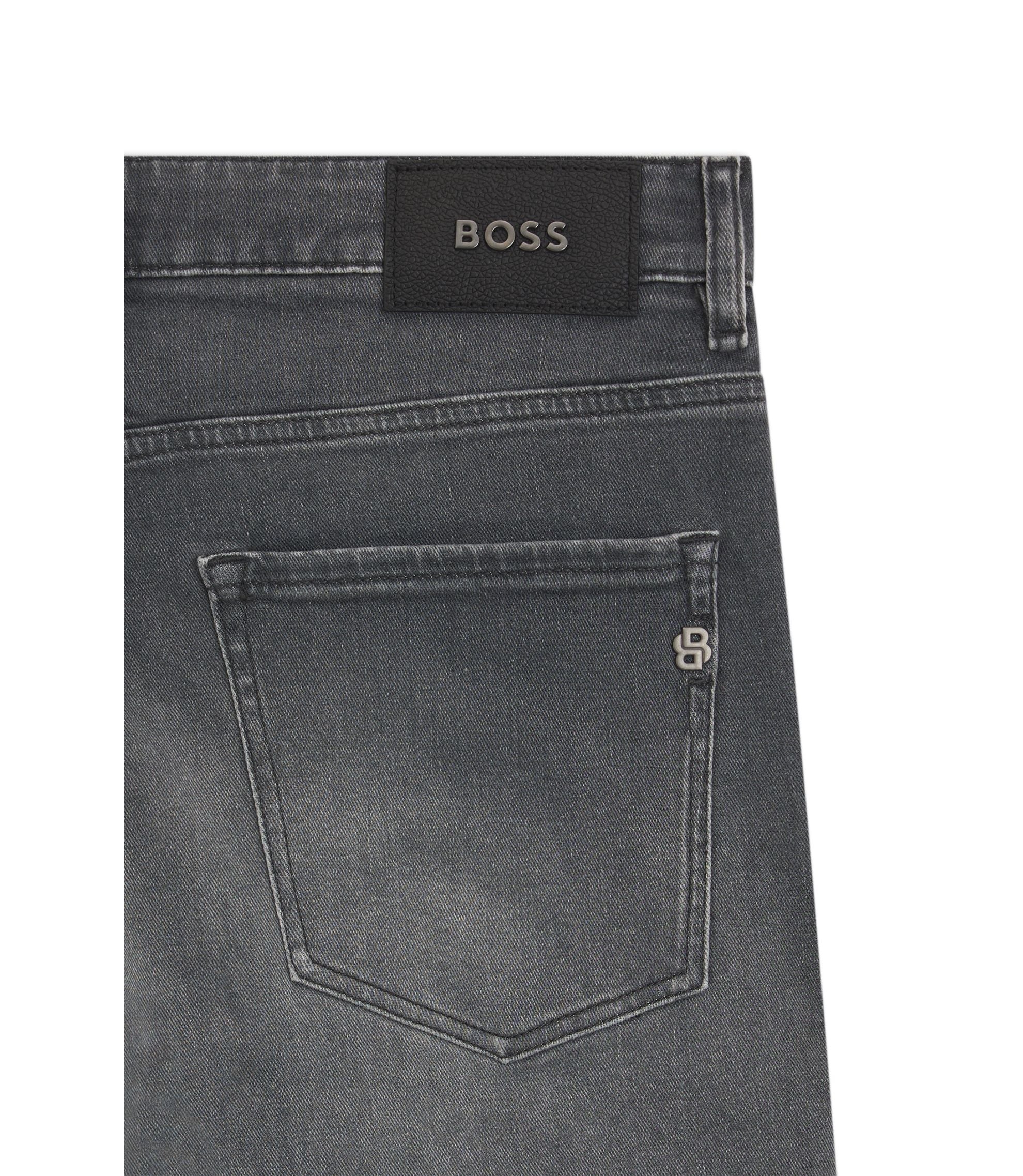 Boss Grey Slim Fit Jeans In Stretch Denim Grey