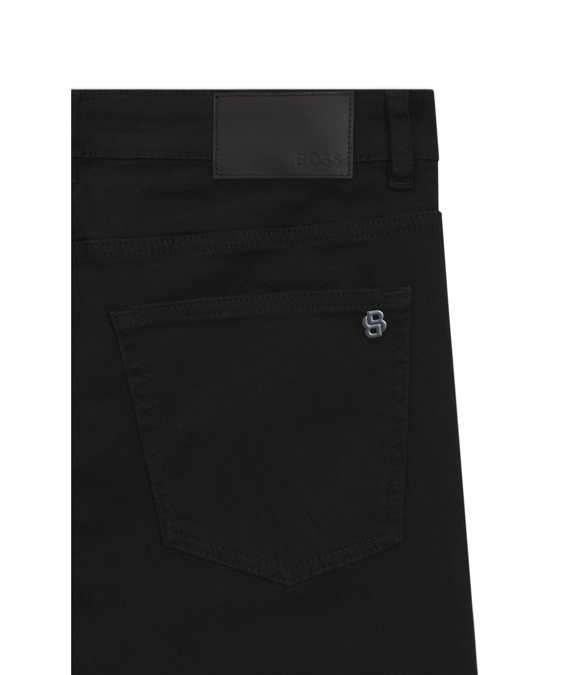 Boss Delaware Slim Fit Jeans In Stay Black Comfort Stretch Denim Black