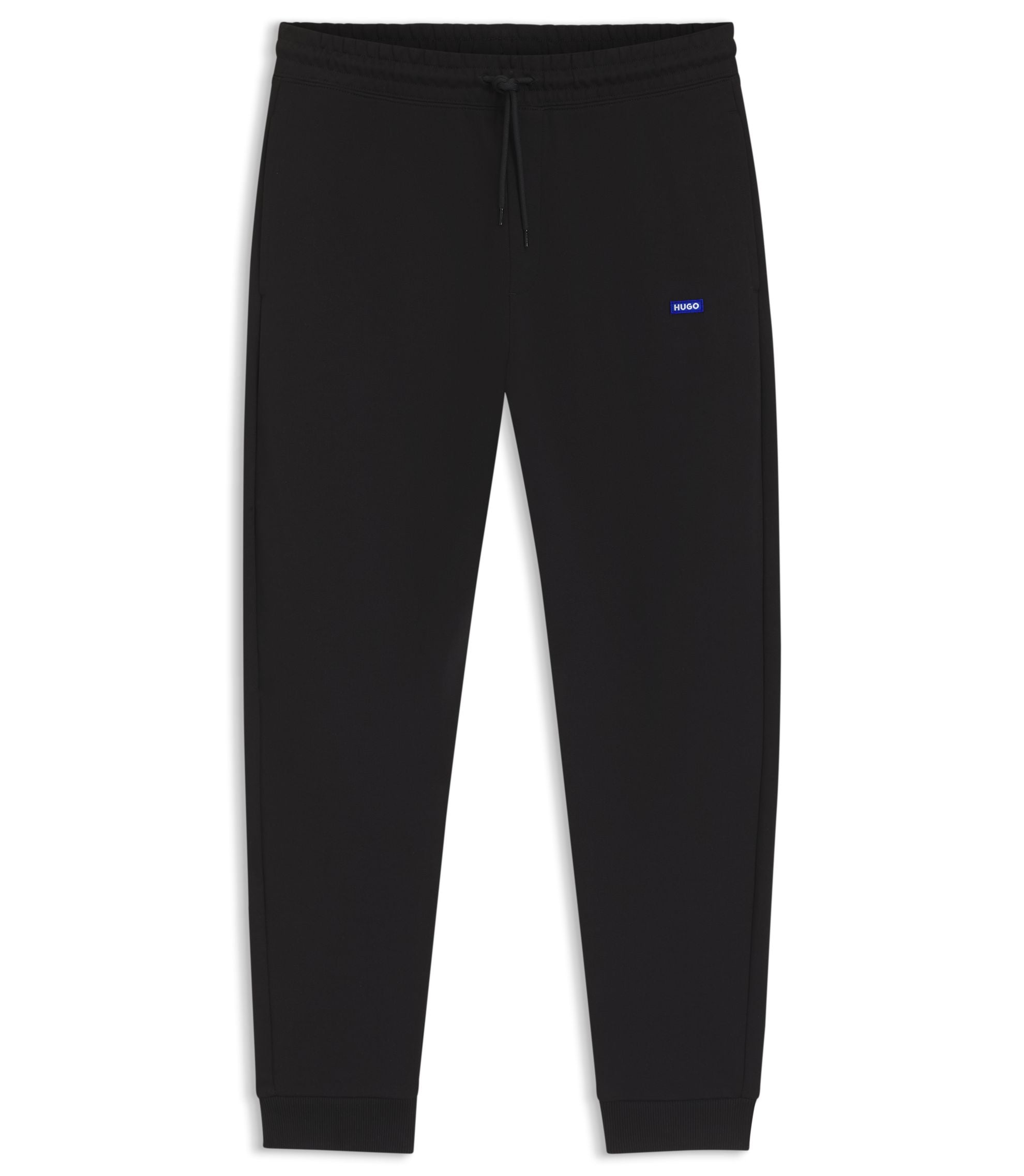 Hugo Cotton Terry Sweatpants With Logo Patch Black