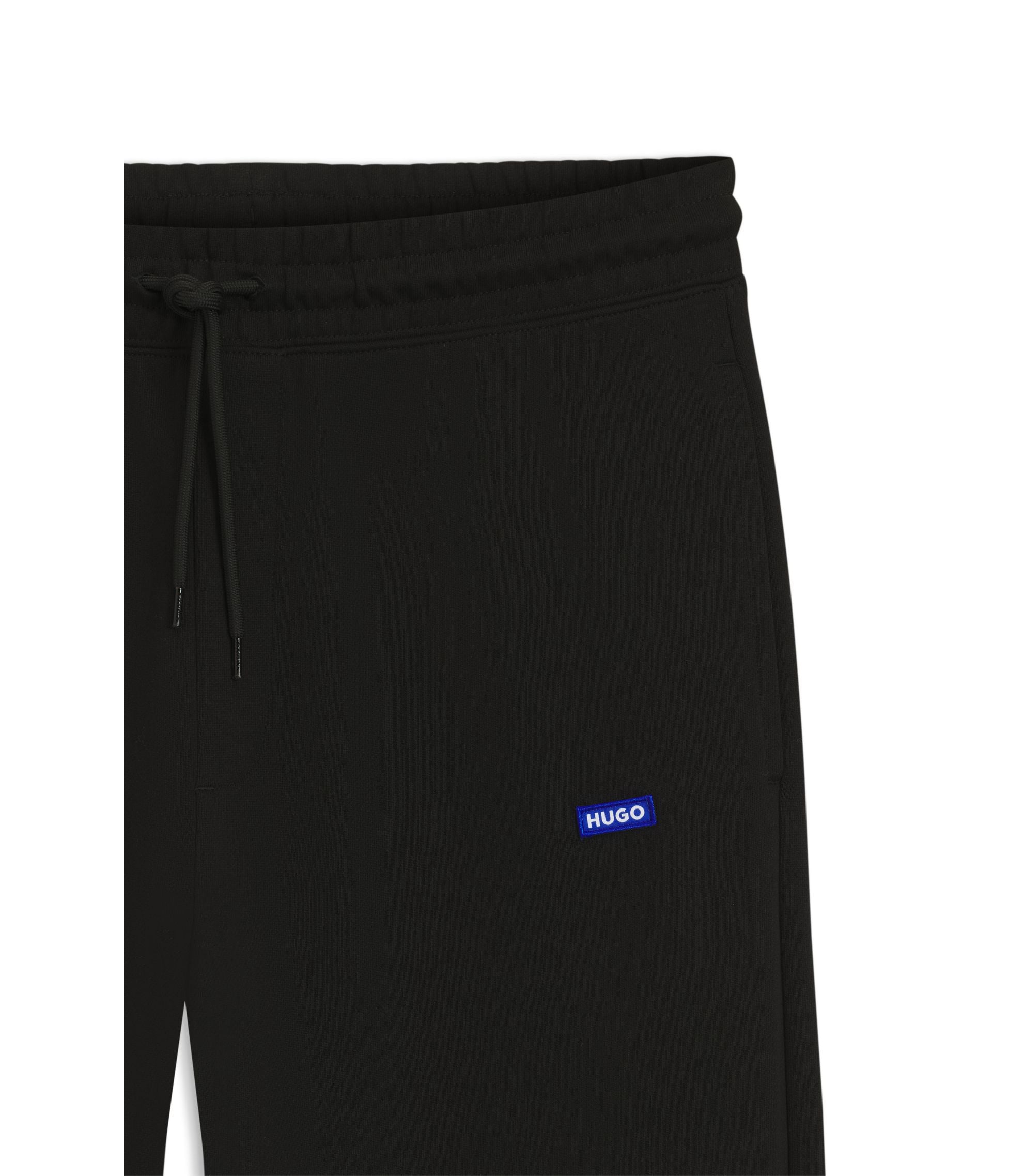 Hugo Cotton Terry Sweatpants With Logo Patch Black