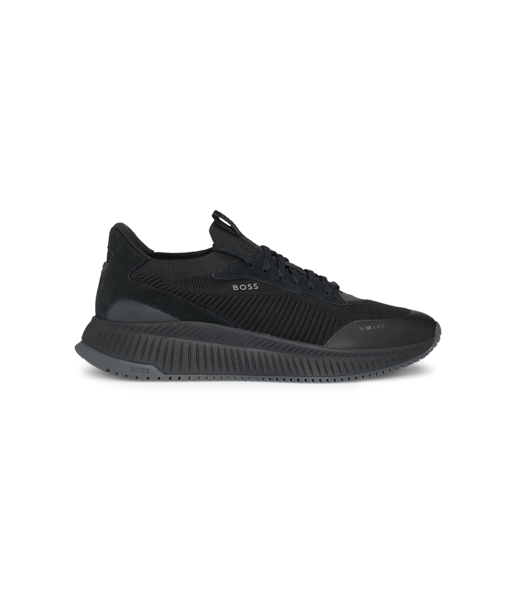Boss Ttnm Evo Trainers With Knitted Uppers Black Black