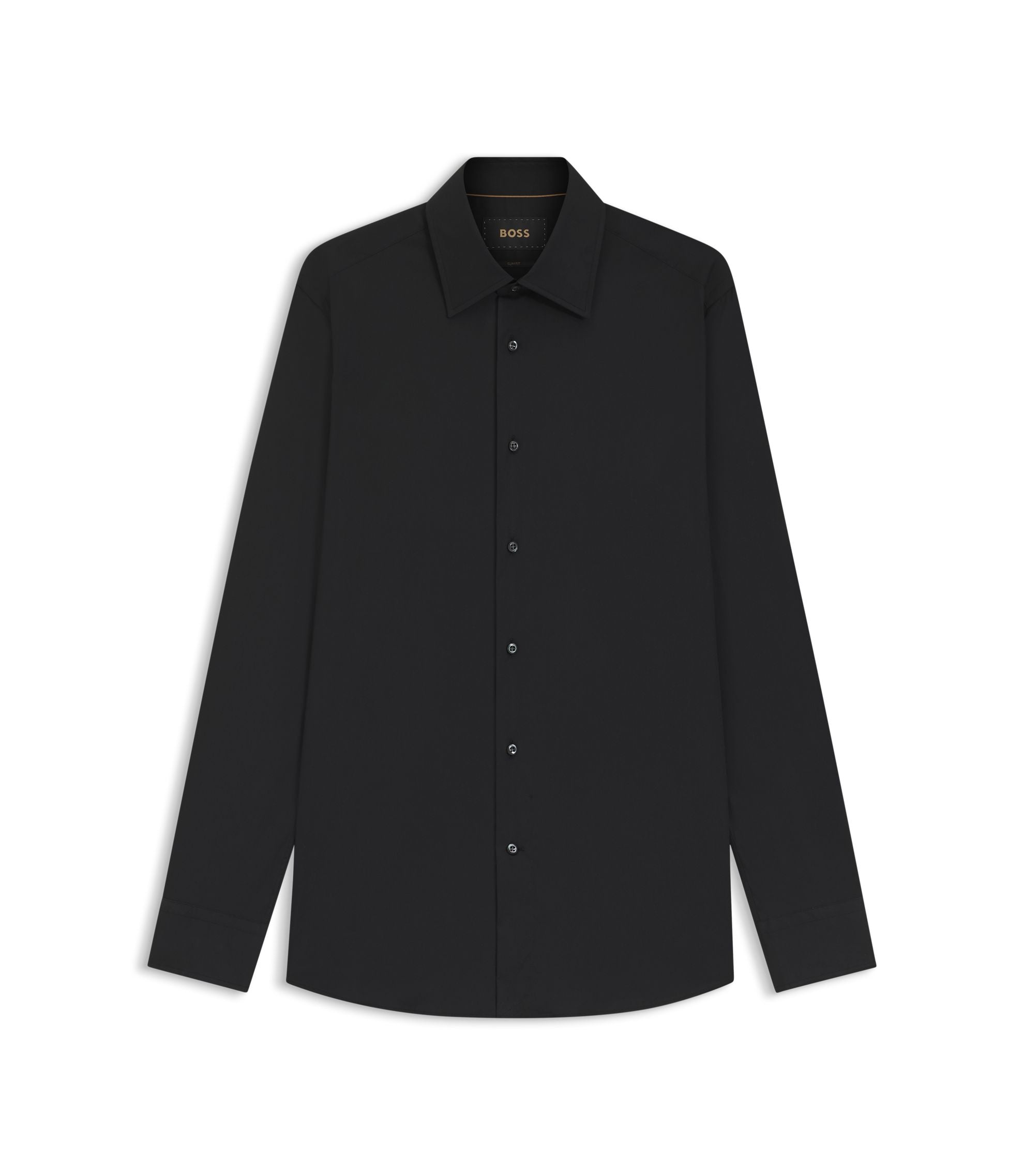 Boss Slim Fit Shirt In Stretch Cotton Blend Poplin Black